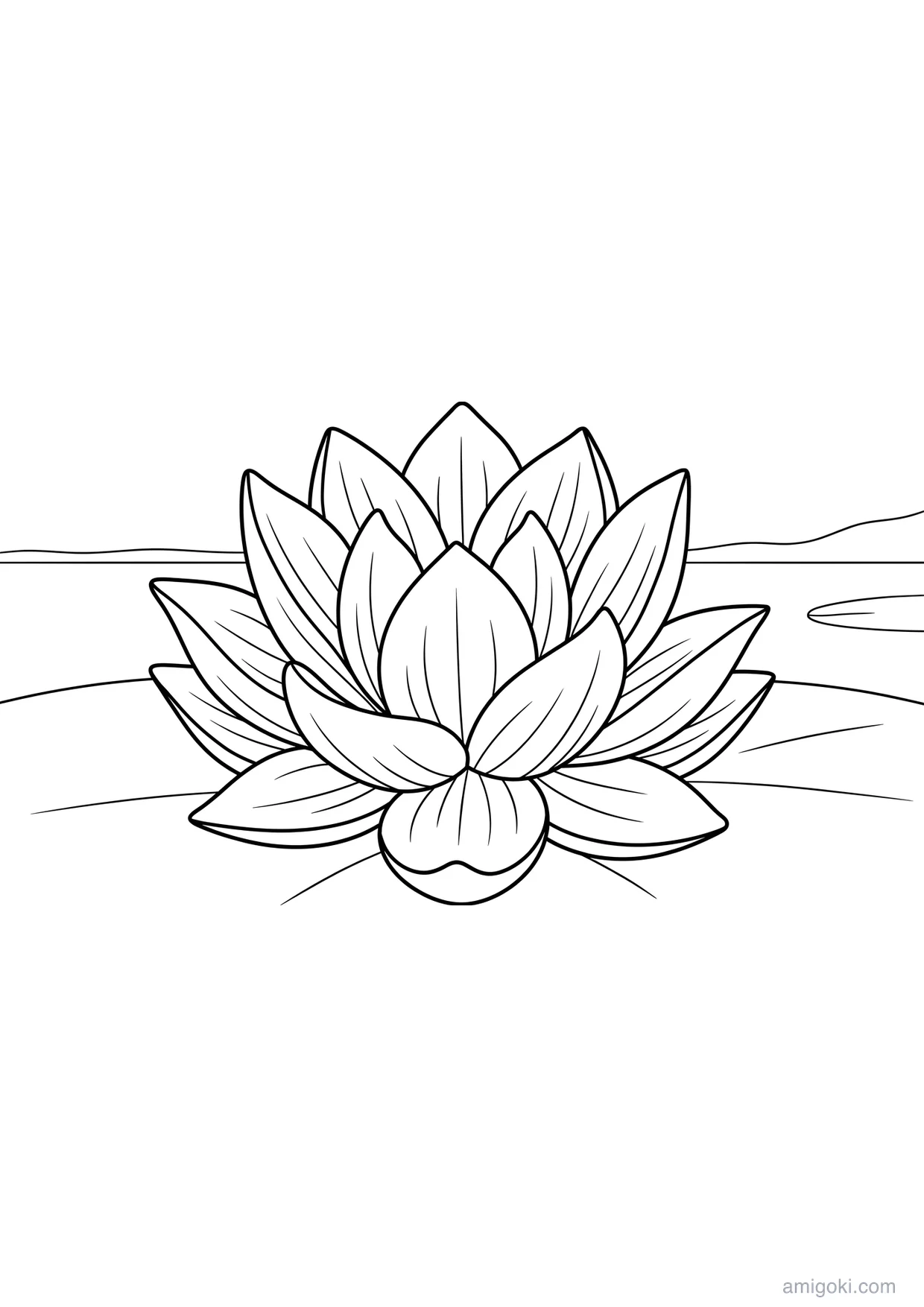 Coloriage Fleur de Lotus pour les Enfants de 6 Ans et Plus