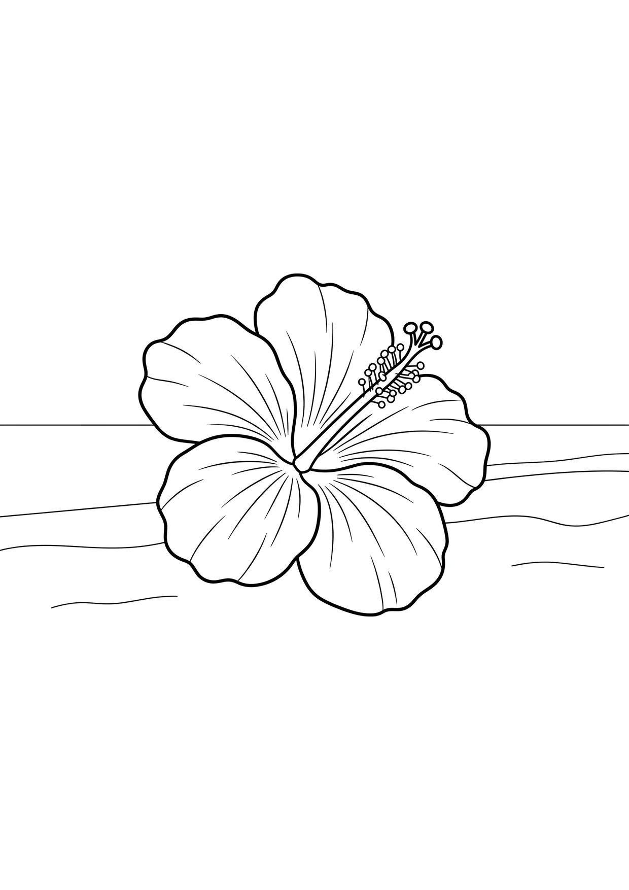 Hawaiian Flower Coloring Picture for Kids Ages 2 to 5