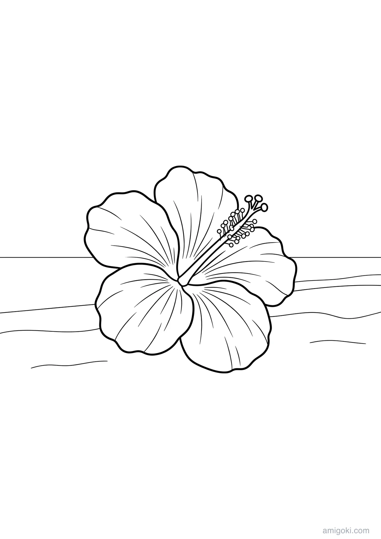 Dessin de Fleur Hawaïenne à Colorier pour Enfants de 6 Ans et Plus