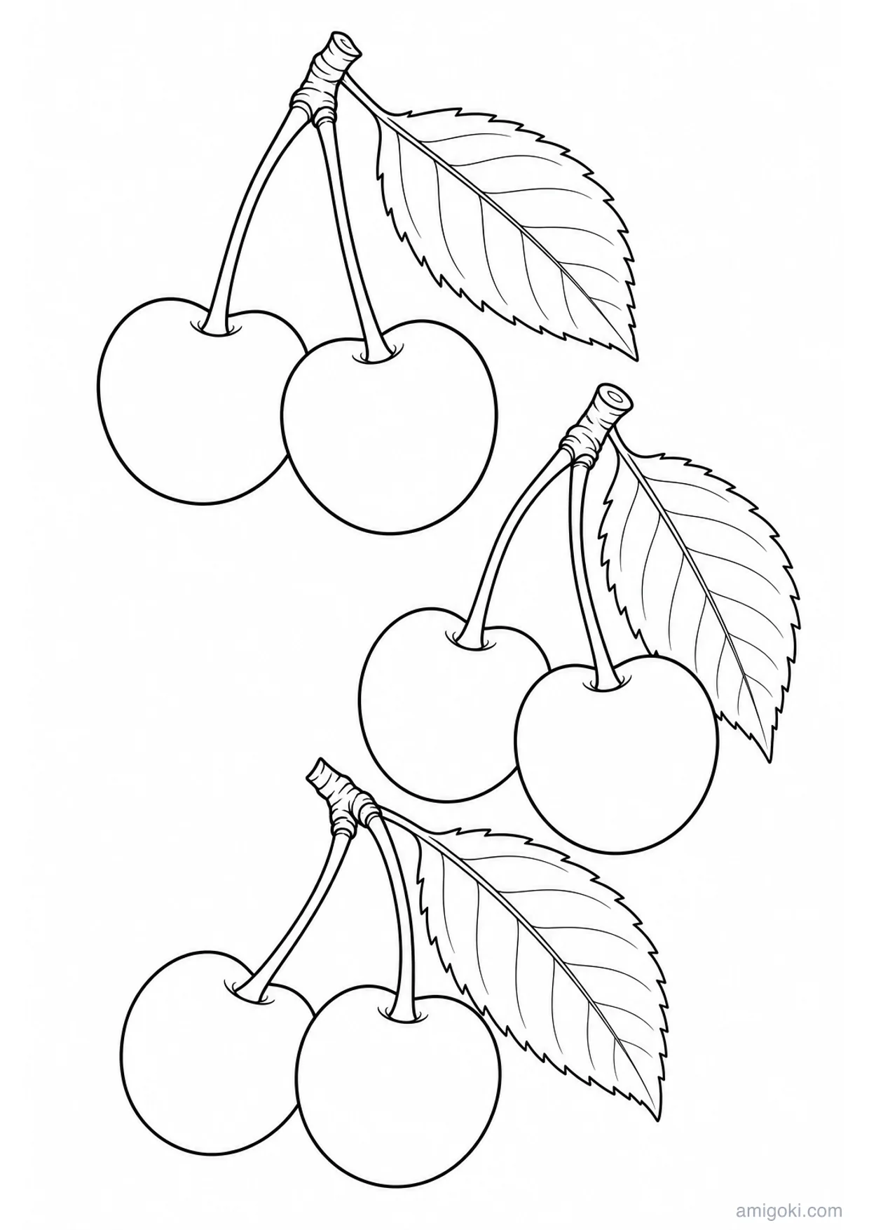 Dessin de Cerises à Colorier et Imprimer