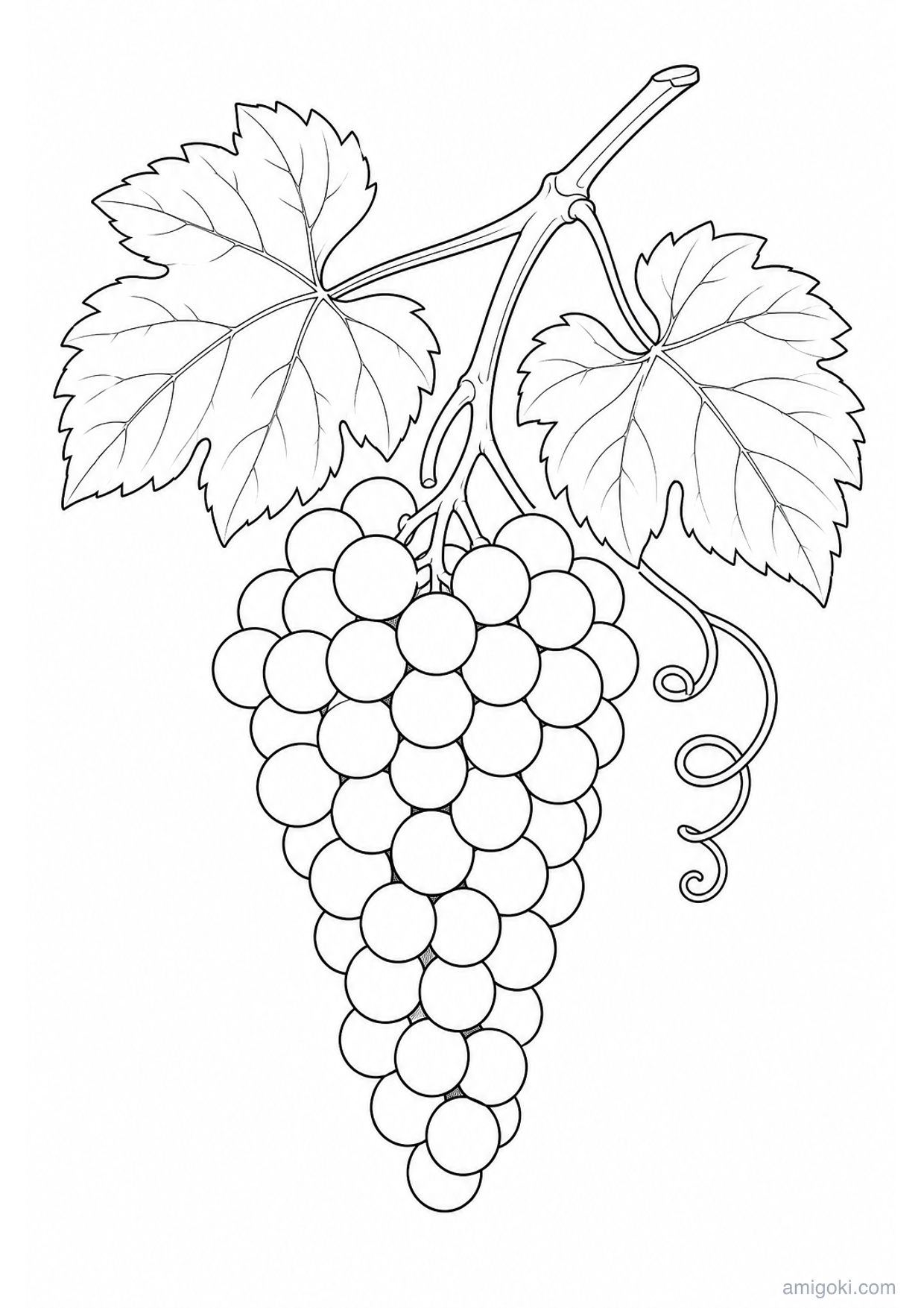 Dibujo de Racimo de Uvas para Colorear e Imprimir