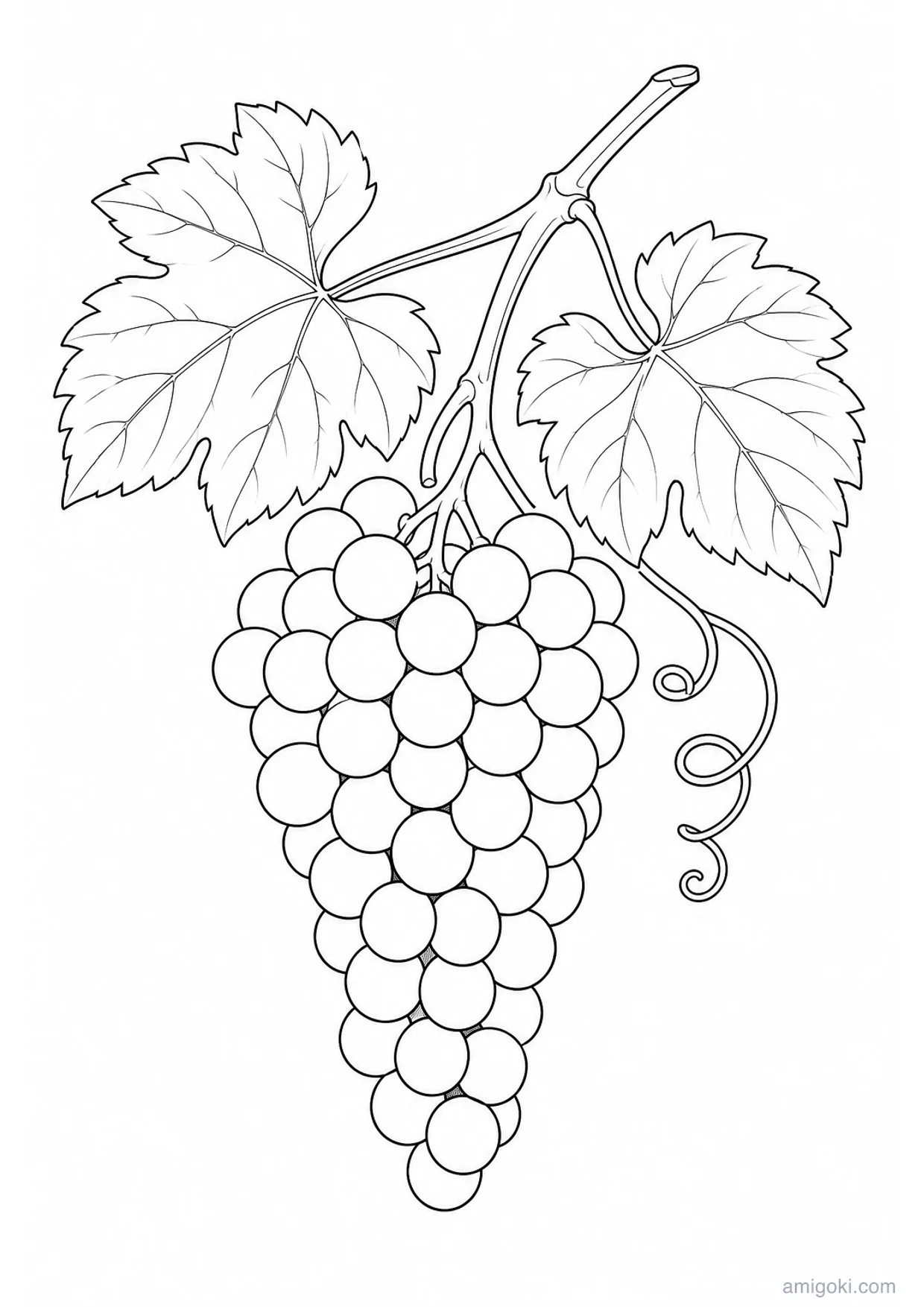 Dibujo de Racimo de Uvas para Colorear e Imprimir