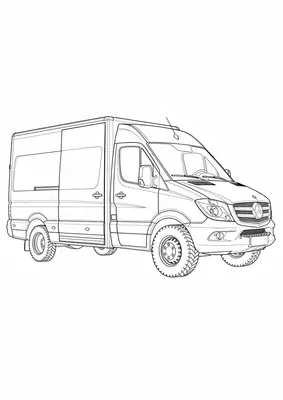 Dibujo de furgoneta para colorear gratis, imprimible en PDF para niños de 2 a 5 años