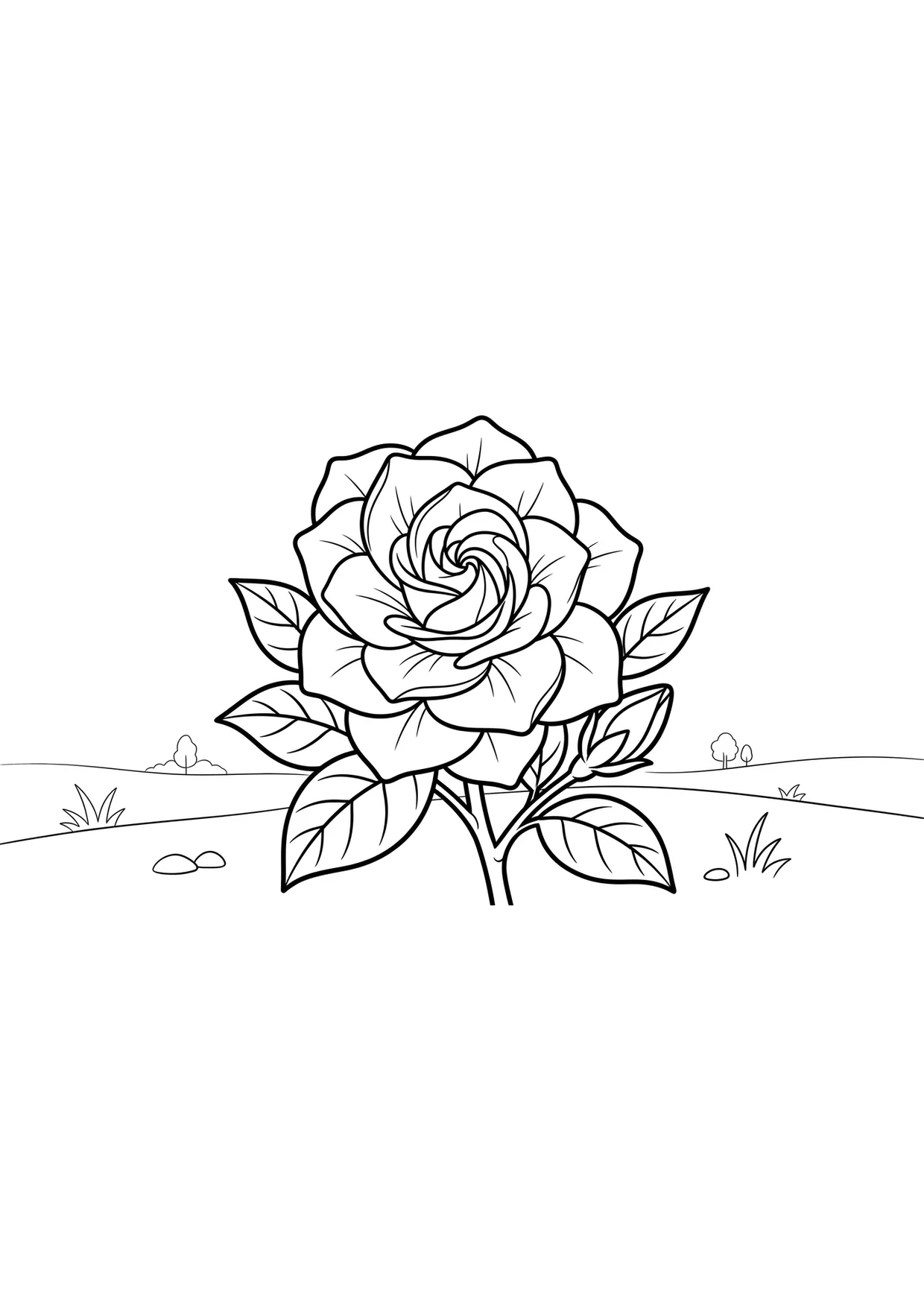 Dessin de Gardénia à Colorier pour Enfants de 2 à 5 Ans