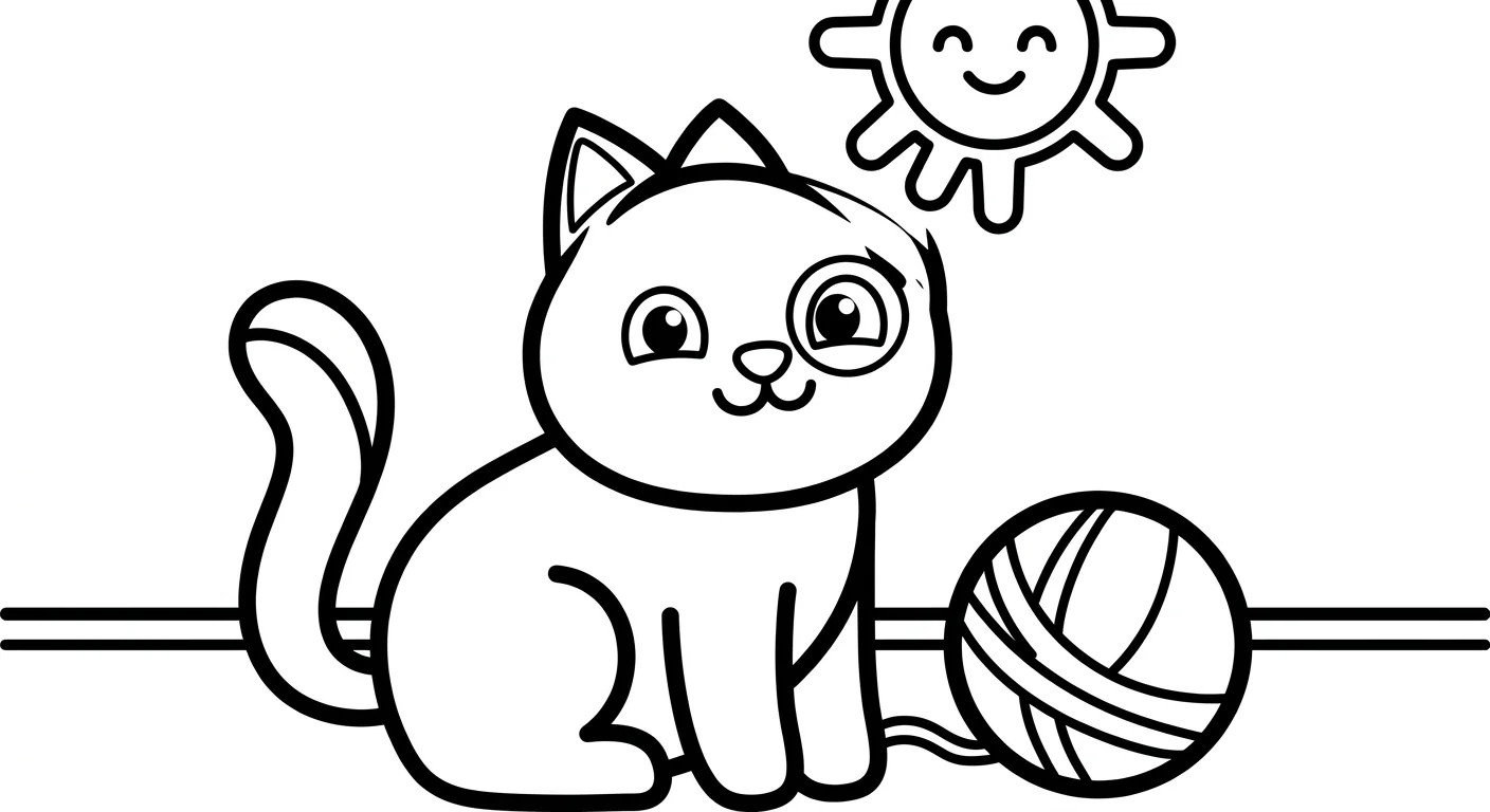Cartoon Cat Coloring Pages for Kids Ages 2-5