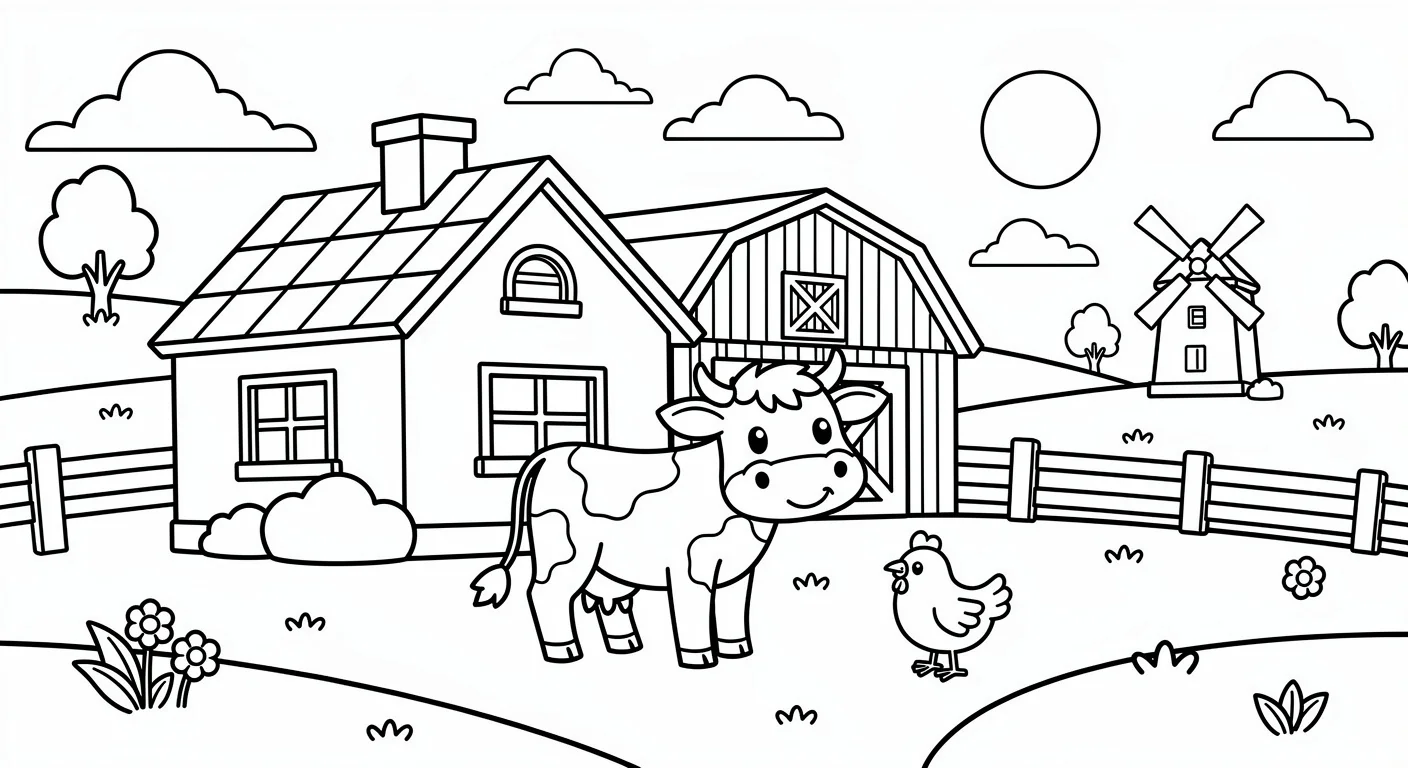 Farm Coloring Page