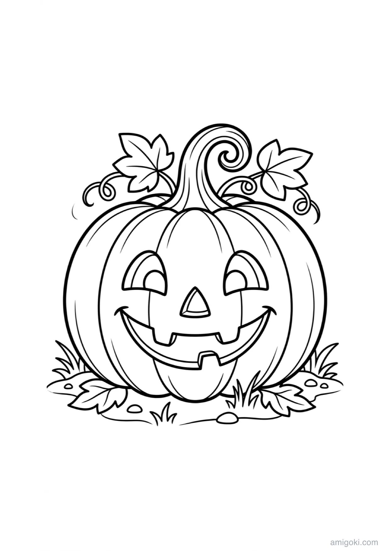 Halloween Pumpkin Coloring Page to Print Free