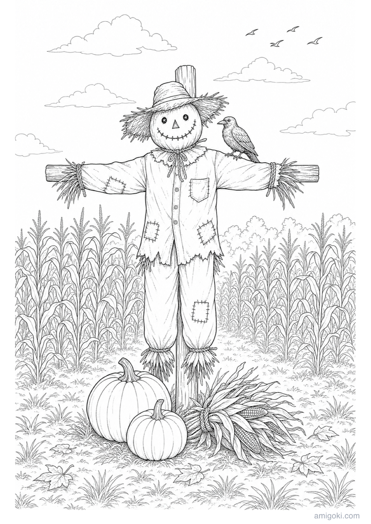 Dibujo de Espantapájaros para Colorear e Imprimir