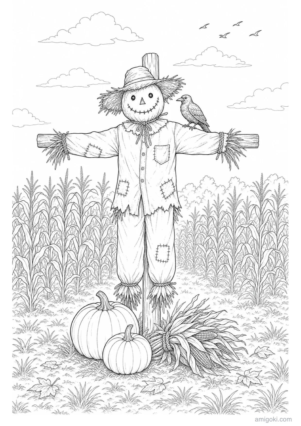 Dibujo de Espantapájaros para Colorear e Imprimir