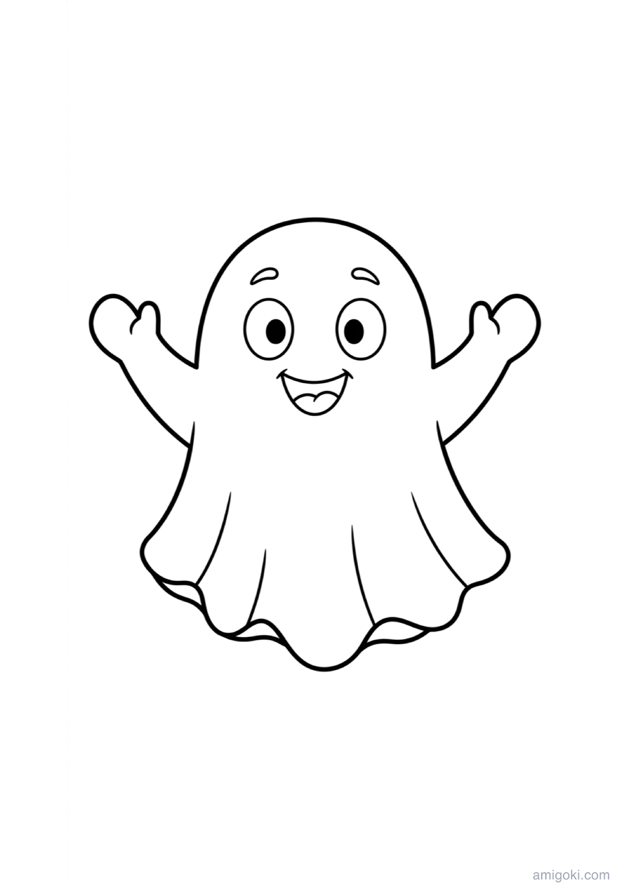 Halloween Ghost Coloring Page to Print Free