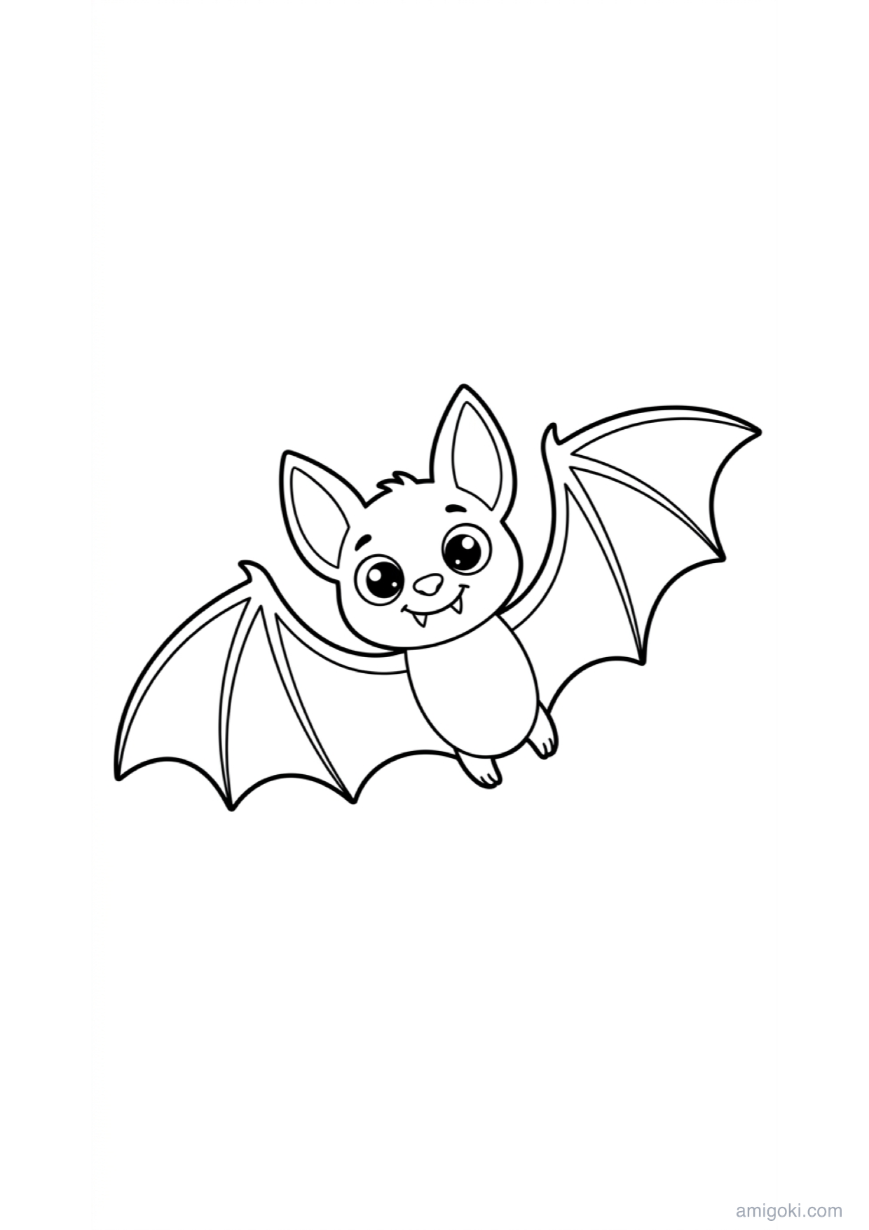 Halloween Bat Coloring Page to Print Free