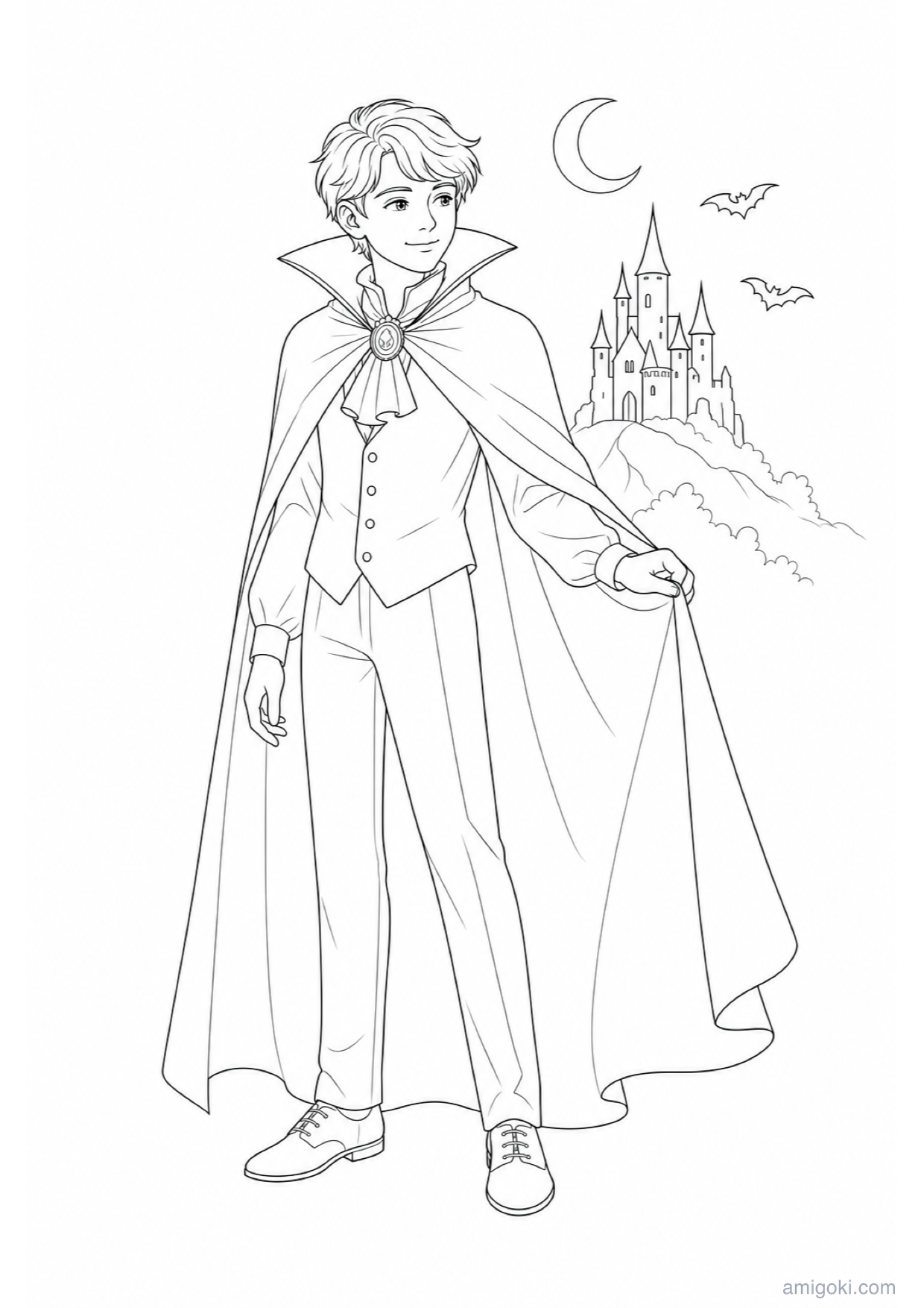 Dibujo de Vampiro para Colorear e Imprimir