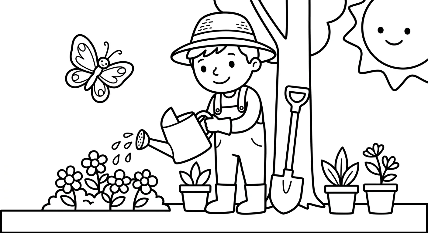 Desenho de Jardineiro para Colorir
