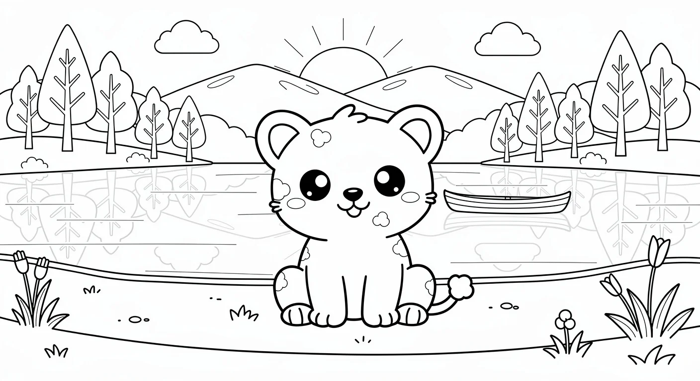 Dessin de Lac à Colorier