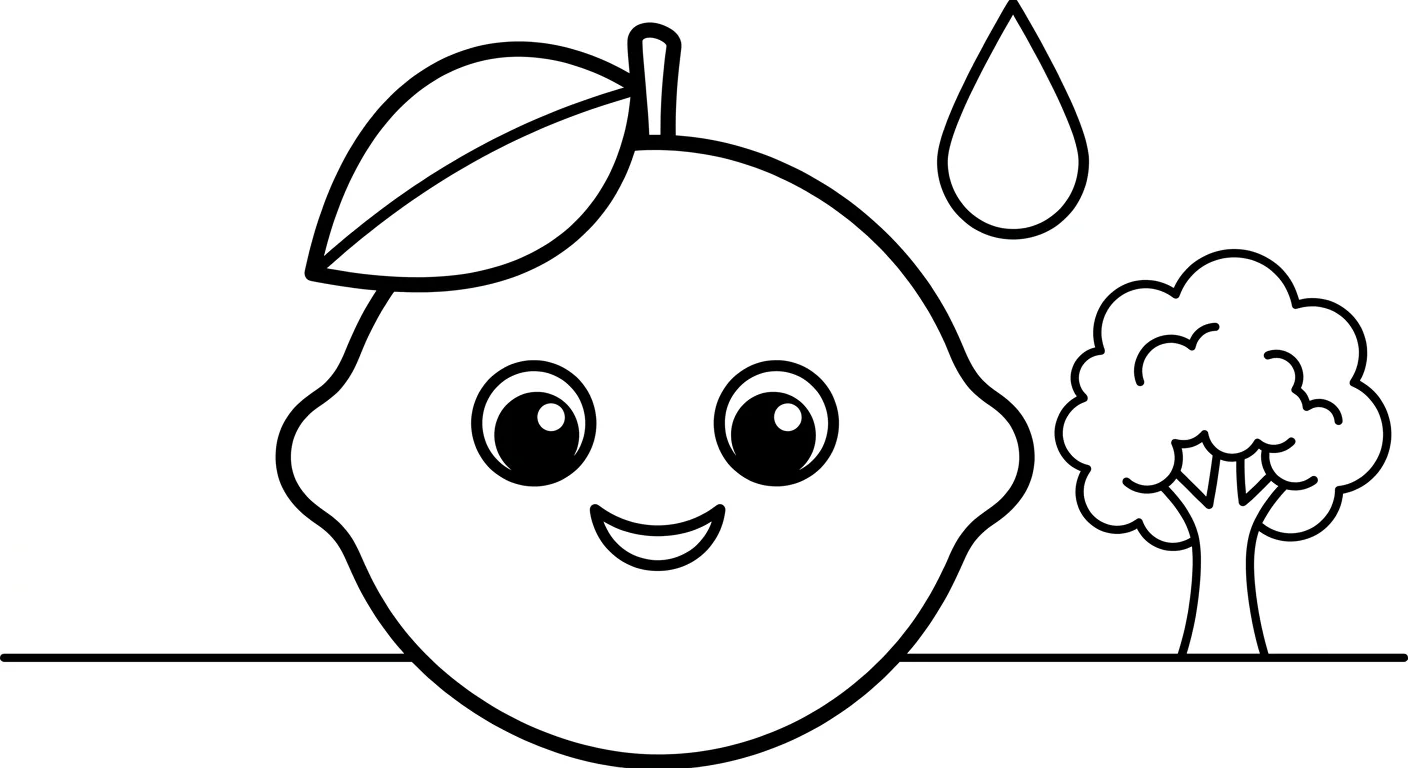 Dessin de Citron à Colorier pour Enfants de 2 à 5 Ans