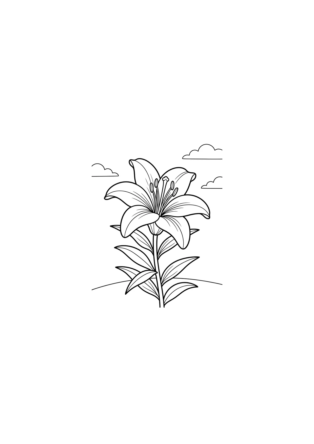 Dibujo de Lirio para Colorear para Niños de 2 a 5 Años