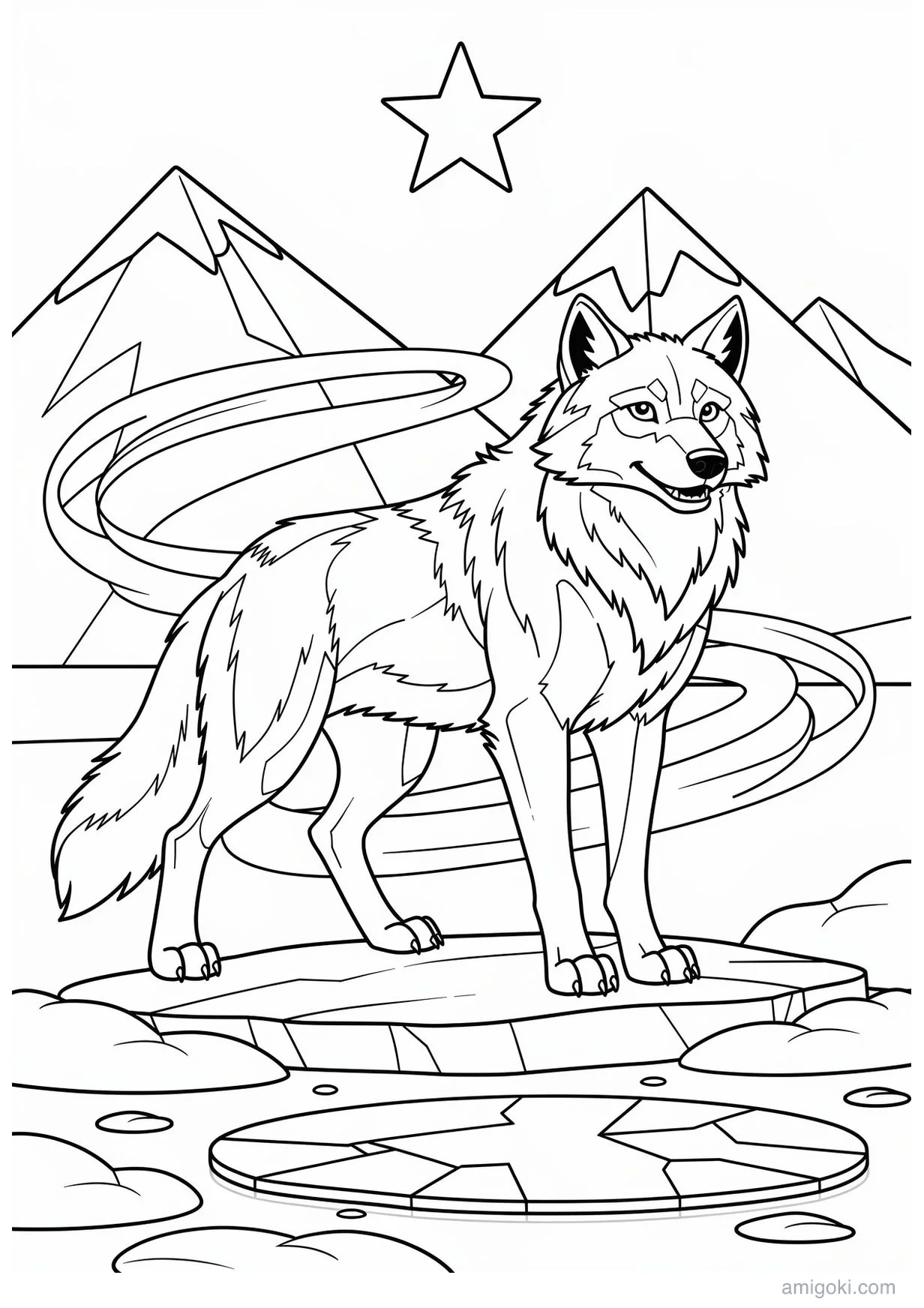 Dibujo de Lobo para Colorear para Mayores de 6 Años
