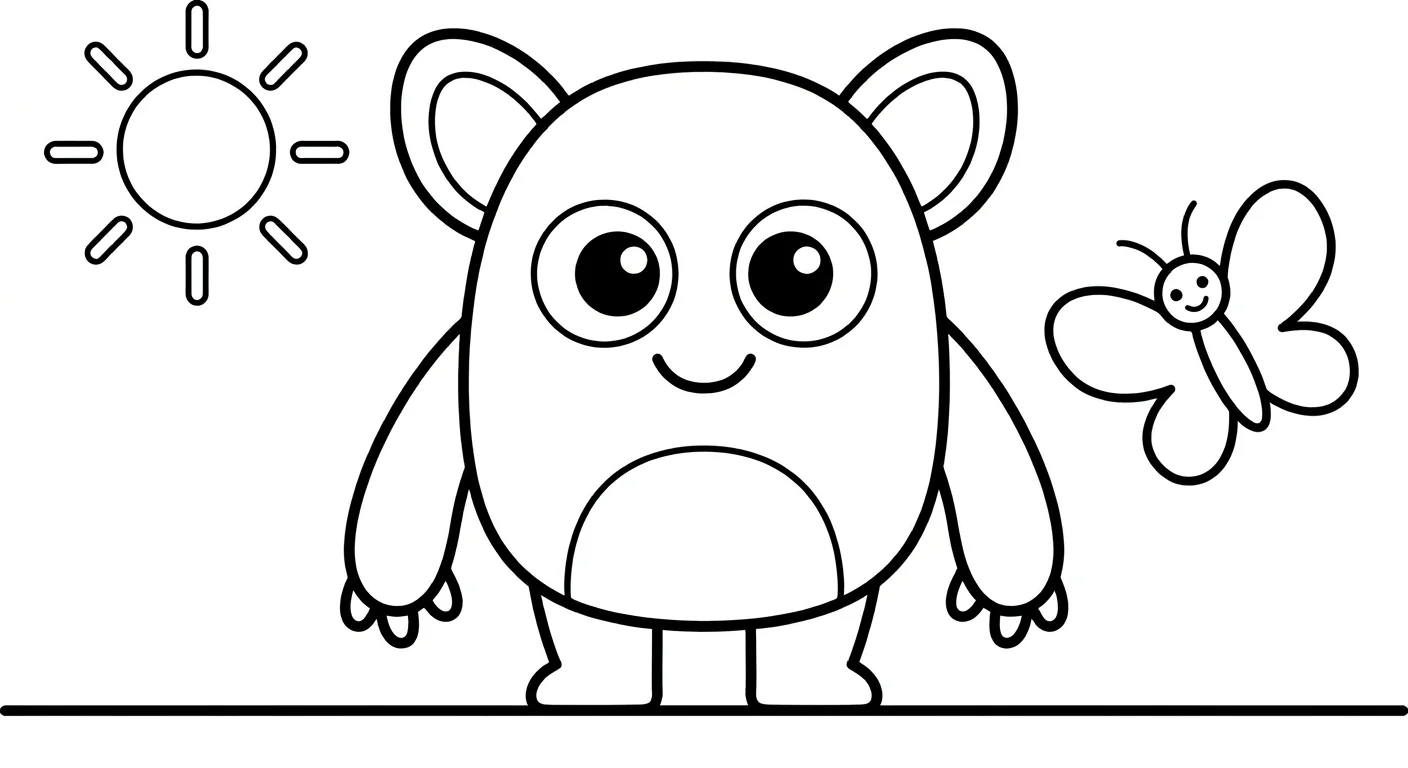 Desenho de Monstro para Colorir para Crianças de 2 a 5 Anos