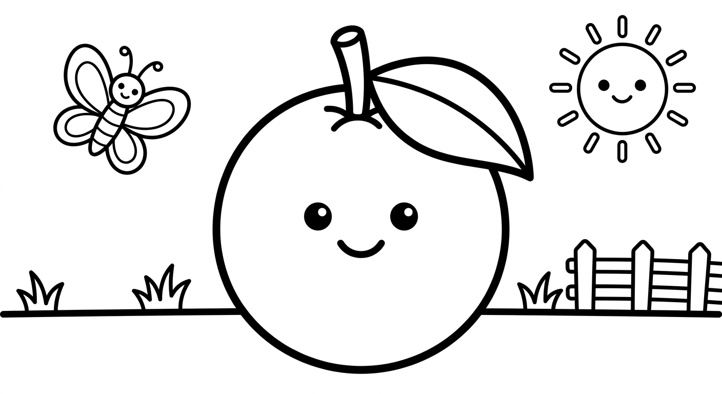 Dibujo de Naranja para Colorear para Niños de 2 a 5 Años
