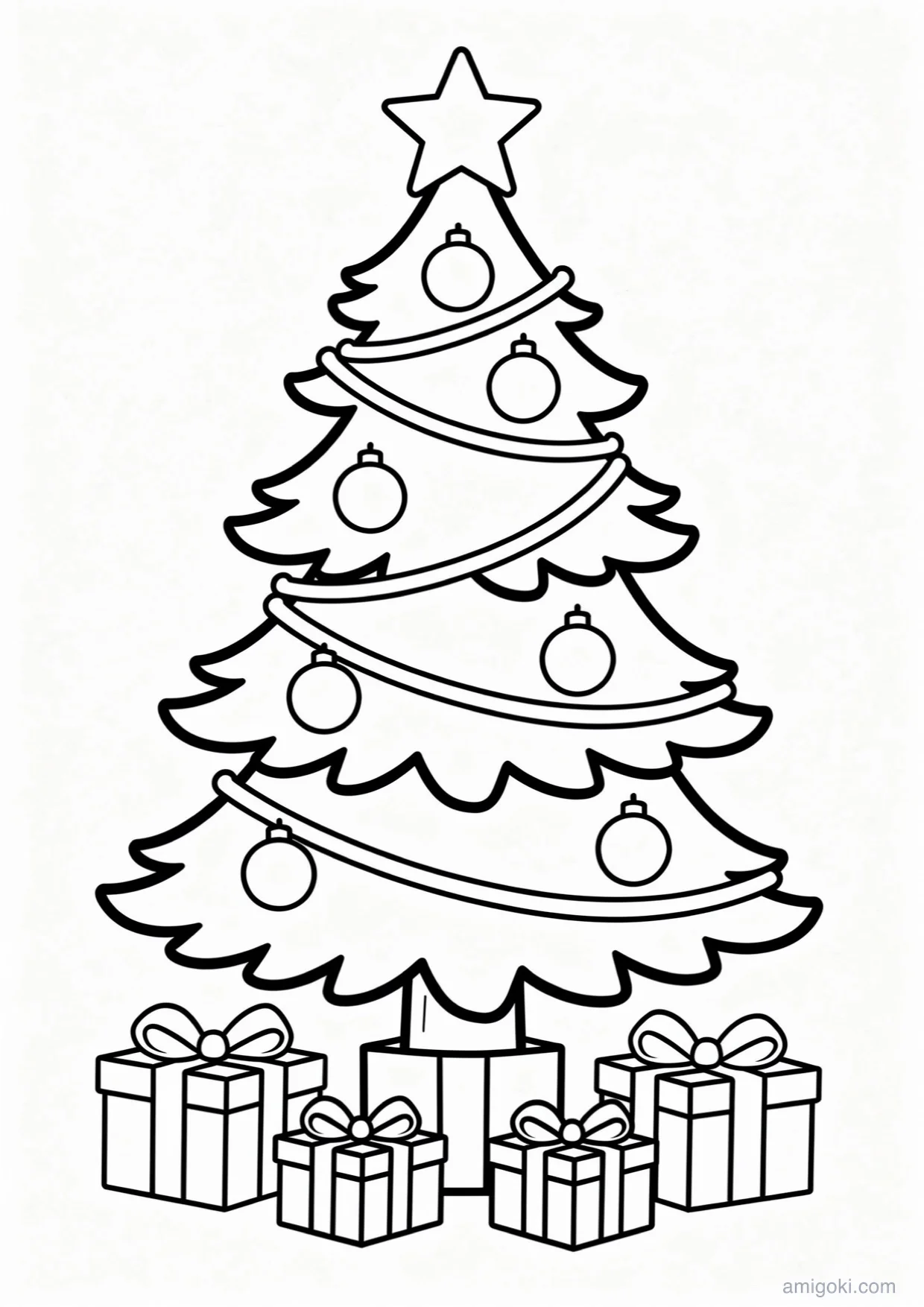 Dibujo de Árbol de Navidad para Colorear e Imprimir