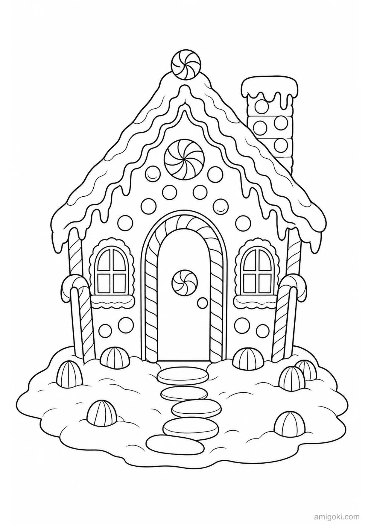 Desenho de Casa de Gengibre para Colorir e Imprimir