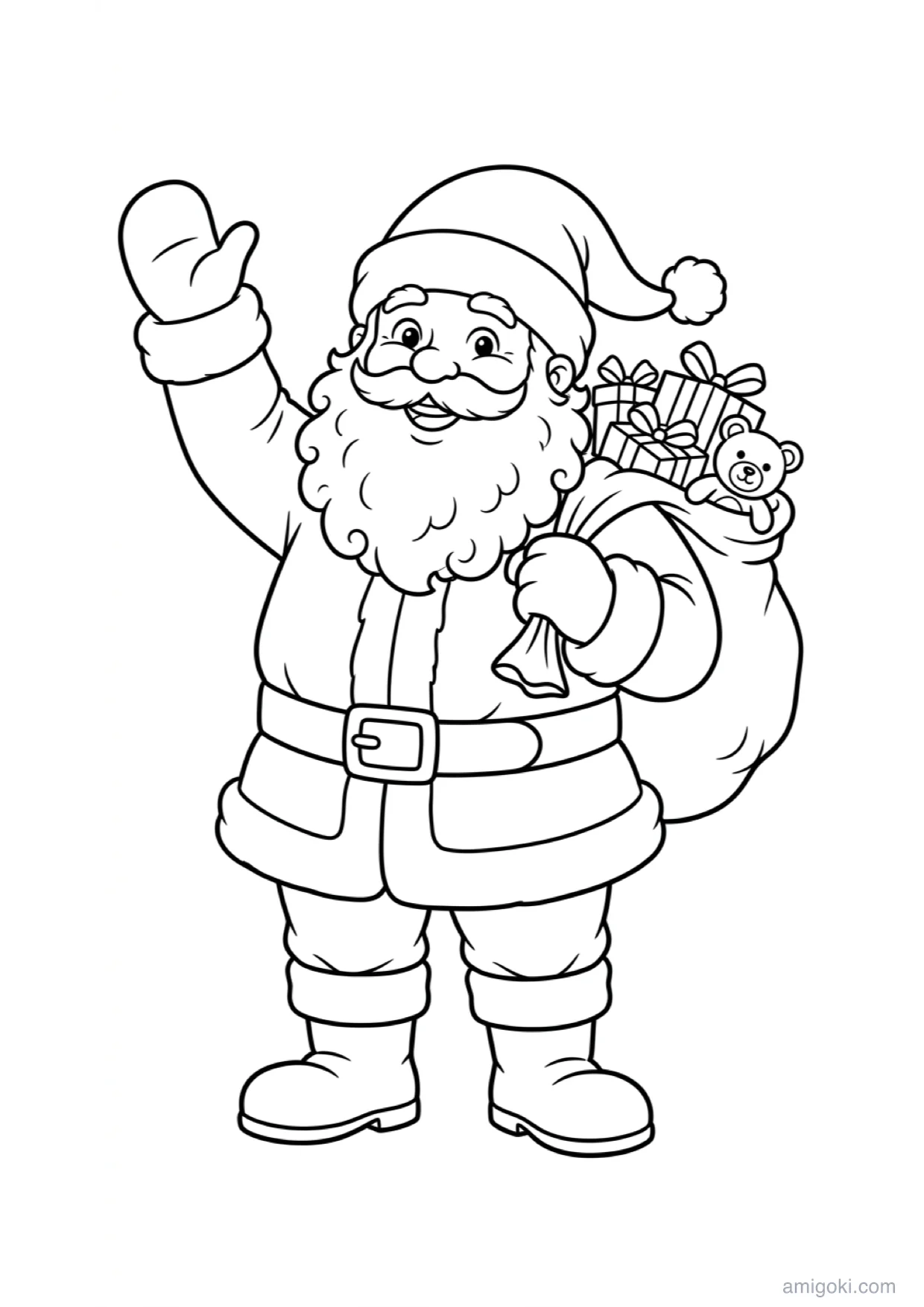 Dibujo de Papá Noel para Colorear e Imprimir