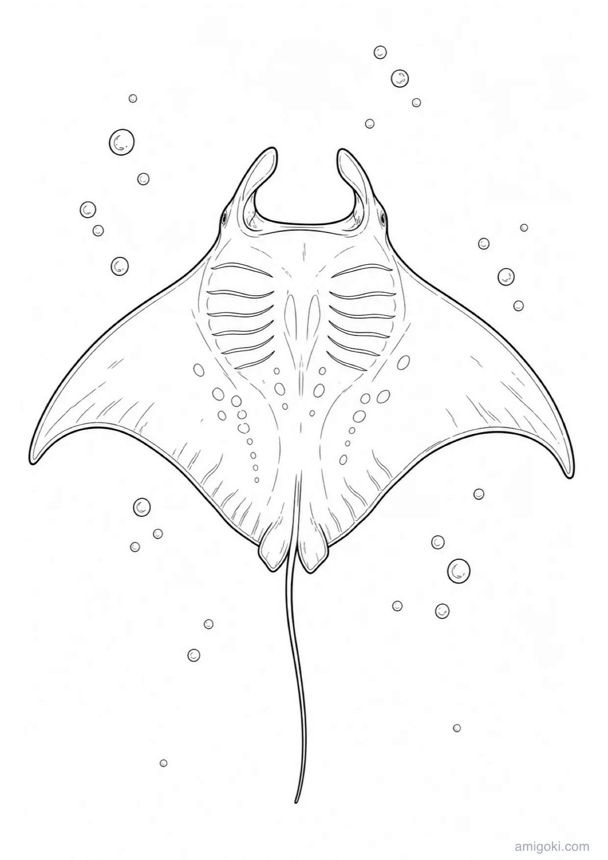Dibujo de Mantarraya para Colorear e Imprimir
