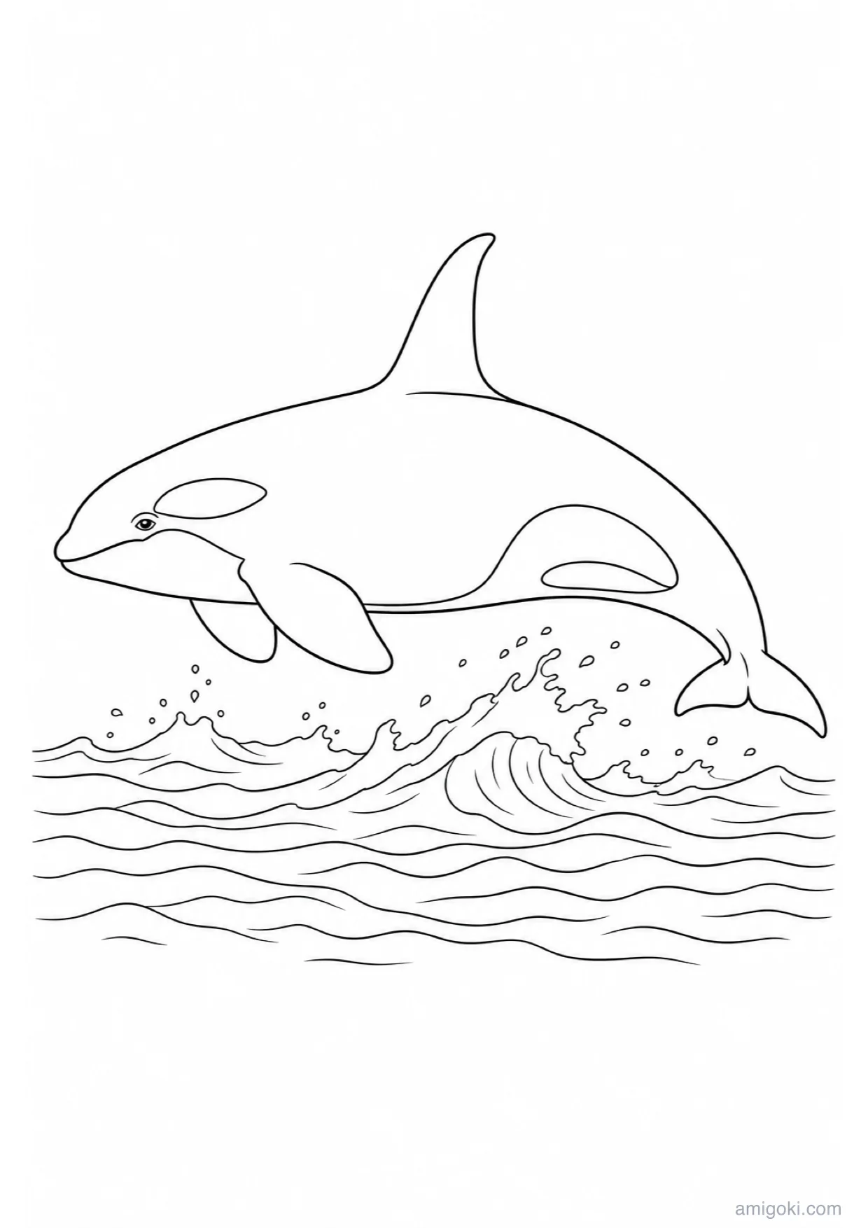 Dibujo de Orca para Colorear e Imprimir