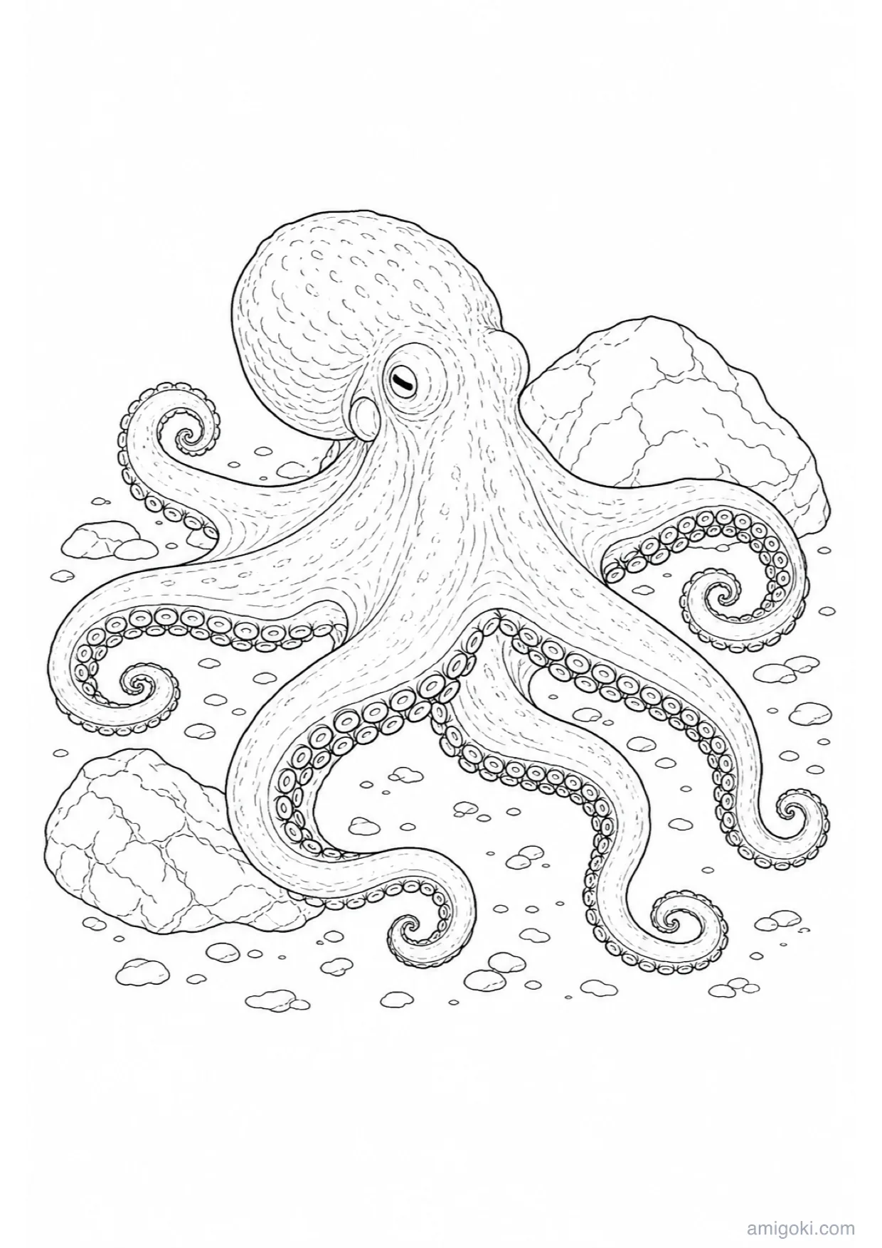 Octopus Coloring Page to Print Free