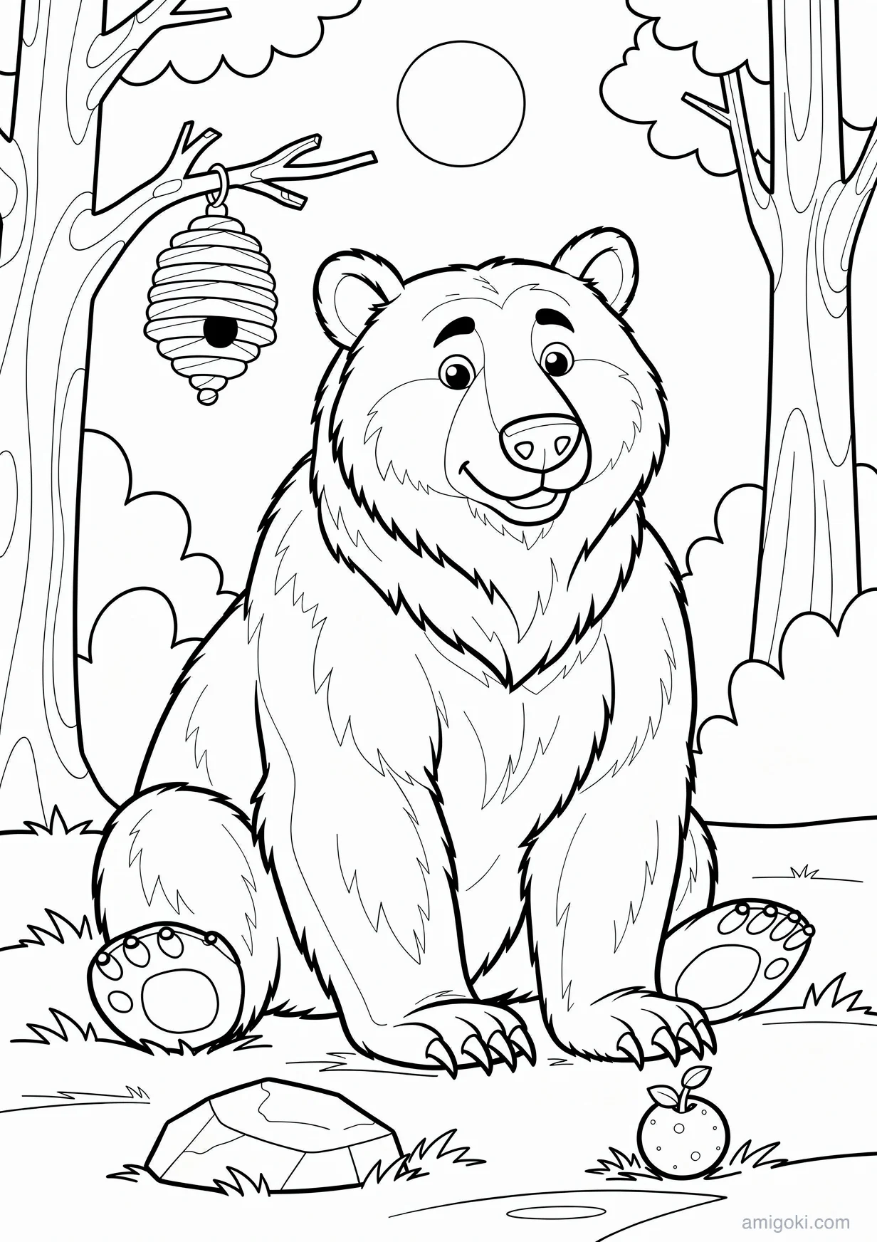 Dessin d'Ours à Colorier pour les Enfants de 6 Ans et Plus