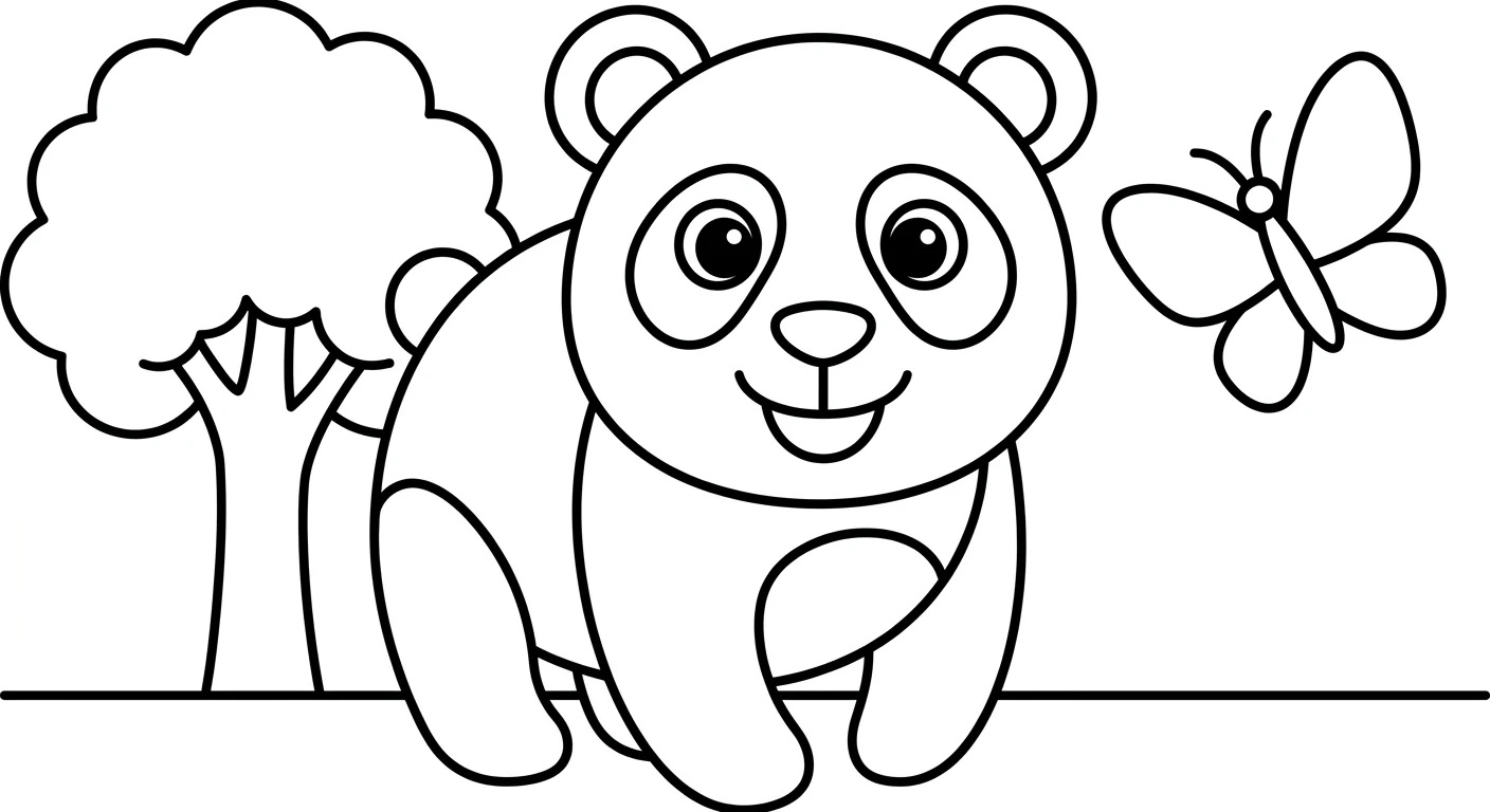 Dibujo de Panda para Colorear para Niños de 2 a 5 Años