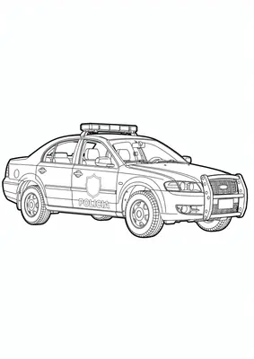 Dibujo de patrullero policial para colorear gratis, imprimible PDF para niños pequeños