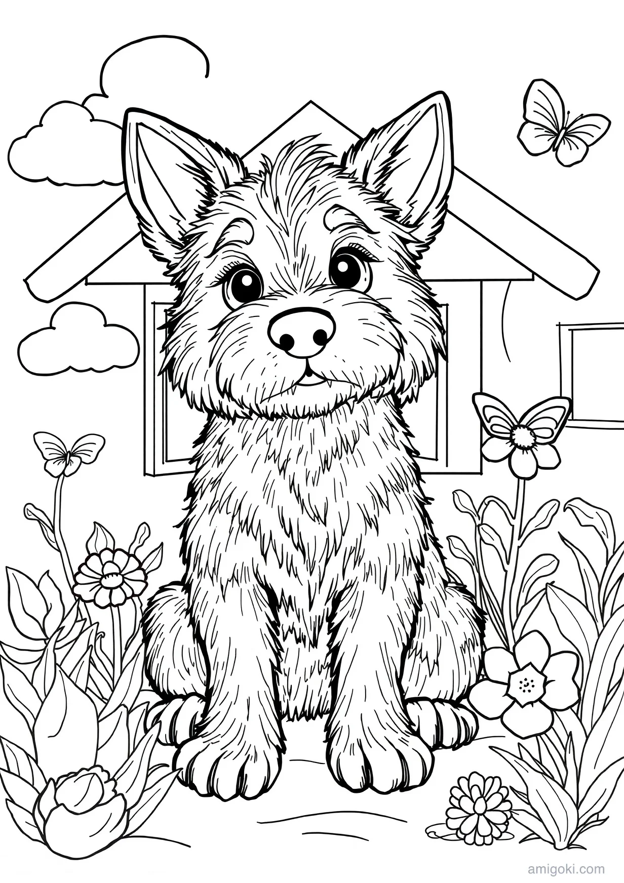 Dessin de Chien Animé à Colorier pour Enfants de 6 Ans et Plus