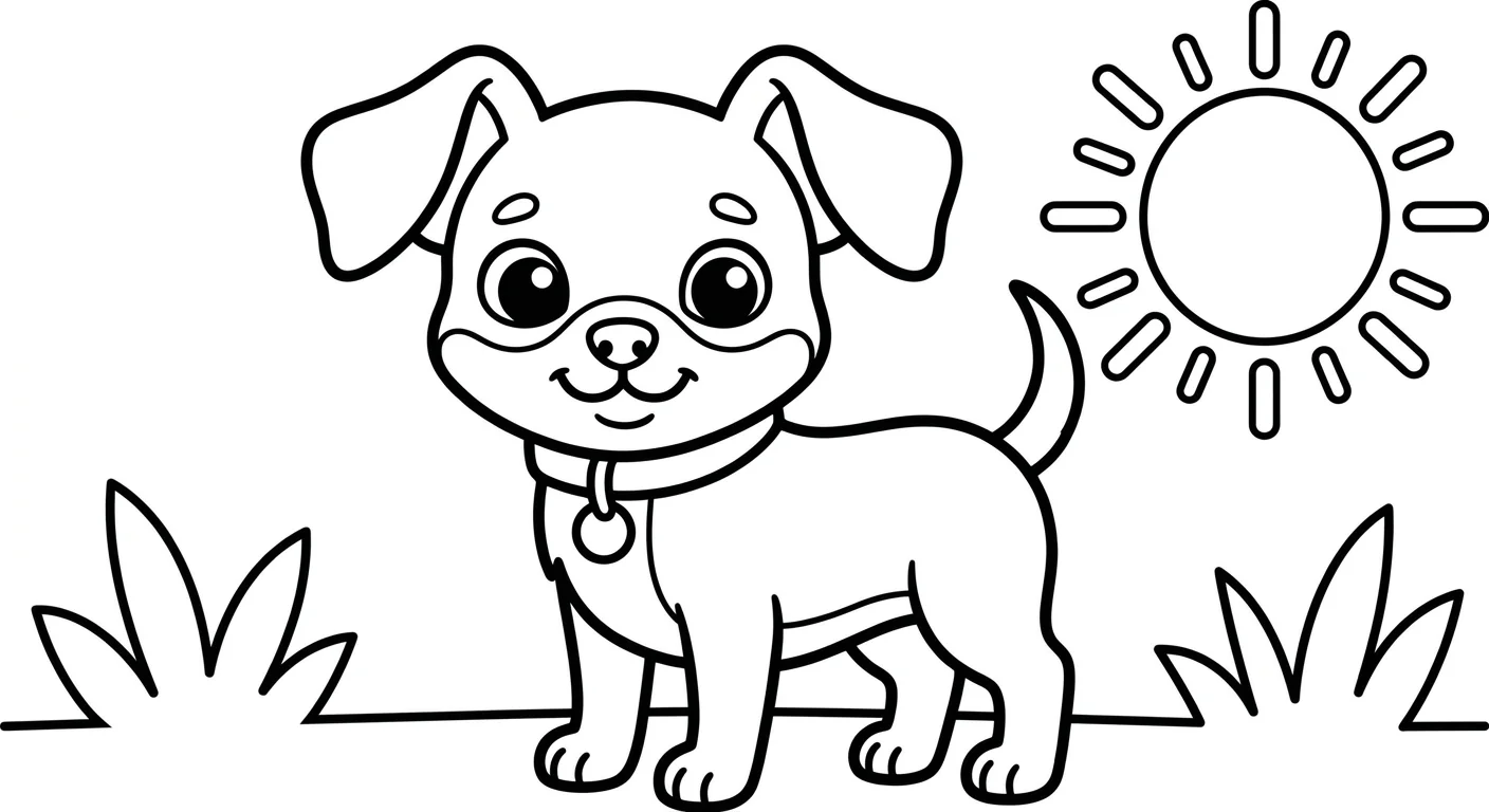 Dibujo de Perro chihuahua para Colorear para Niños de 2 a 5 Años