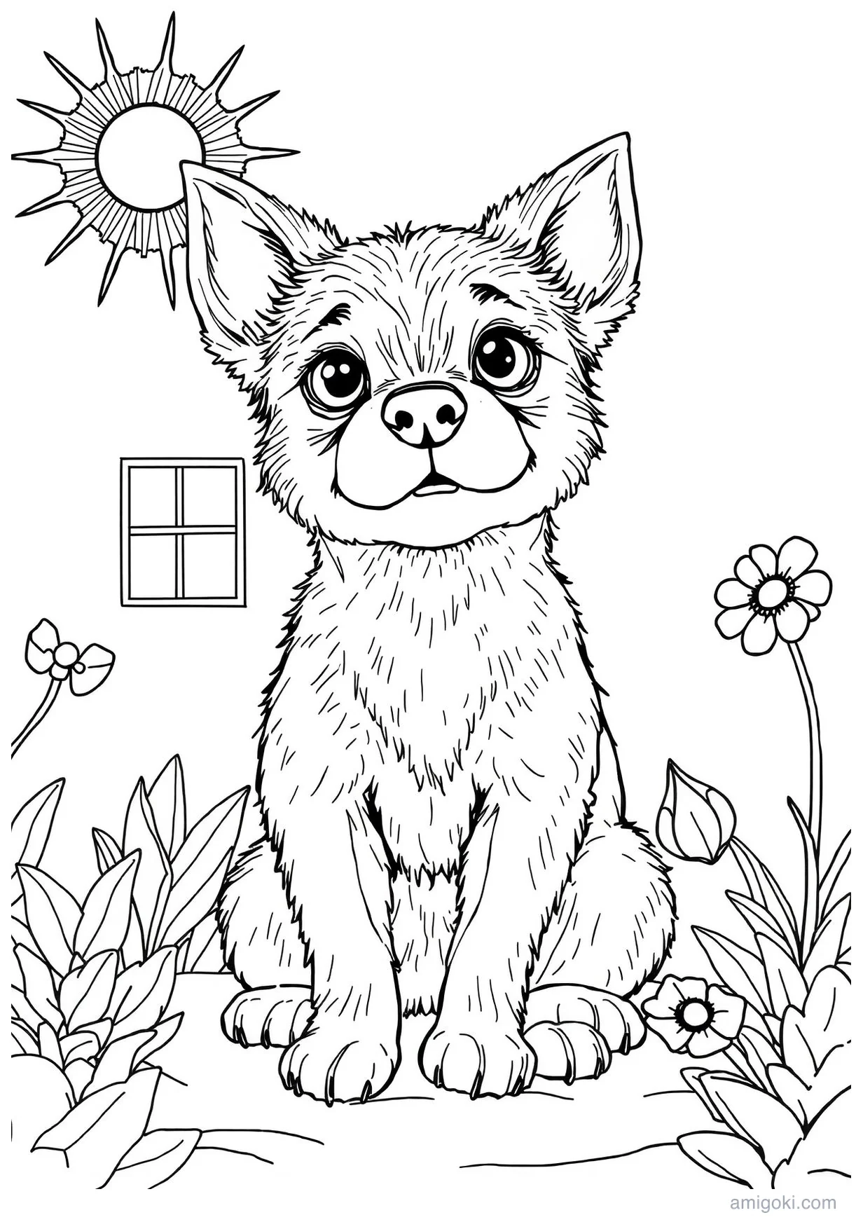 Desenho de Cachorro Pequeno para Colorir para Maiores de 6 Anos