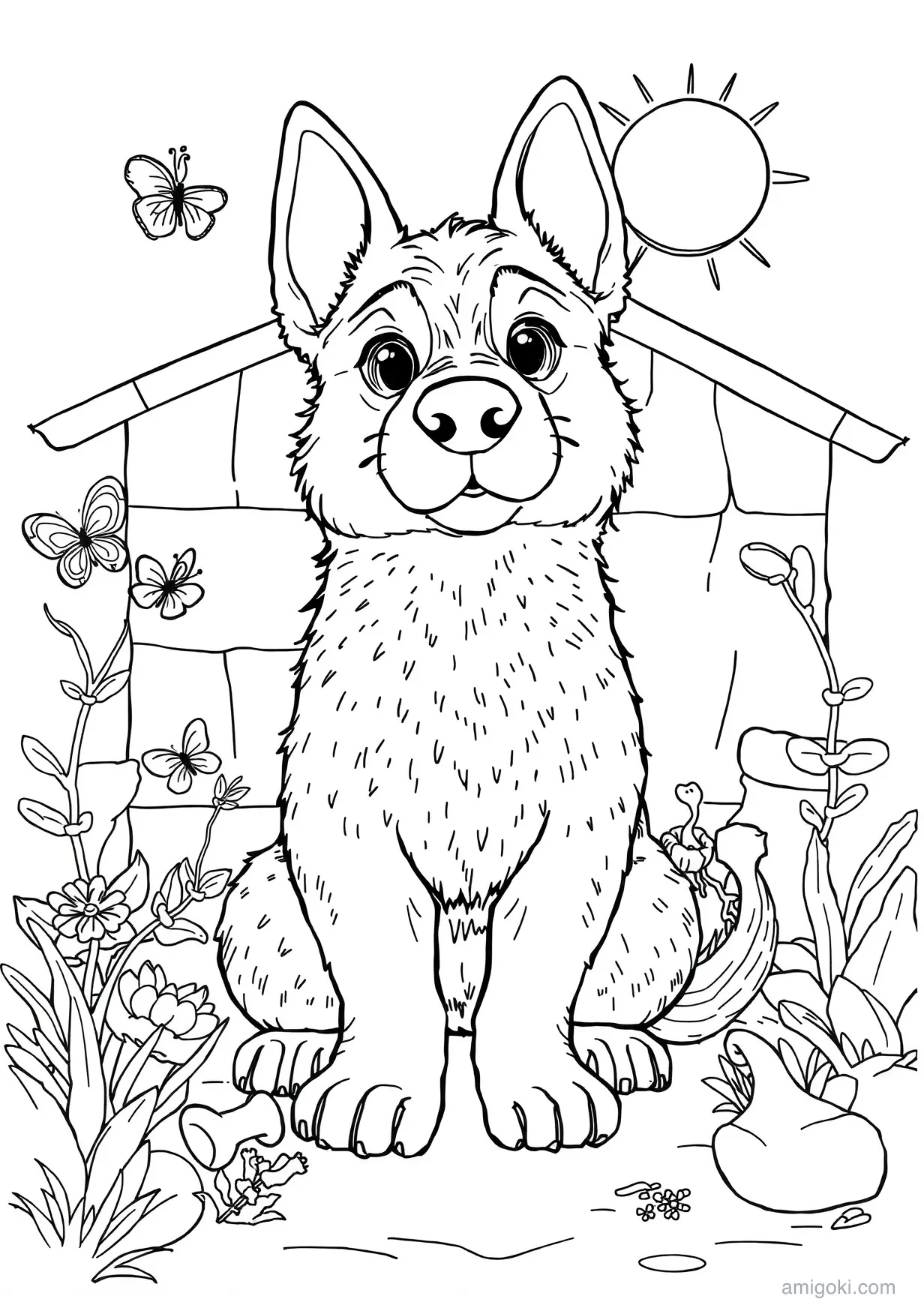 Dessin de Chien Teckel à Colorier pour les Enfants de 6 Ans et Plus