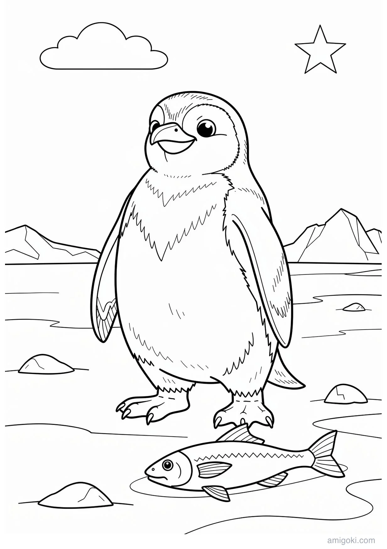 Dessin de Pingouin à Colorier pour Enfants de 6 Ans et Plus