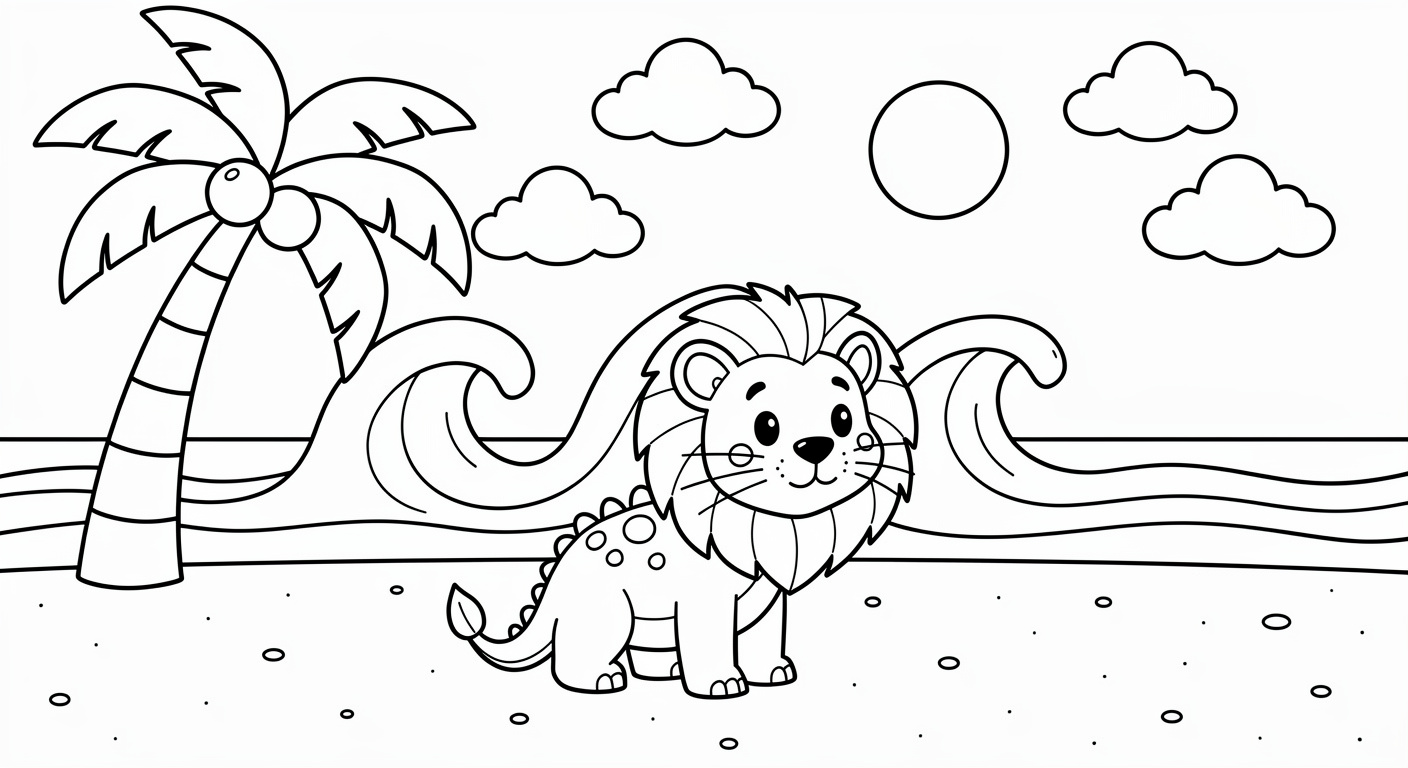 Dibujo de Playa para Colorear