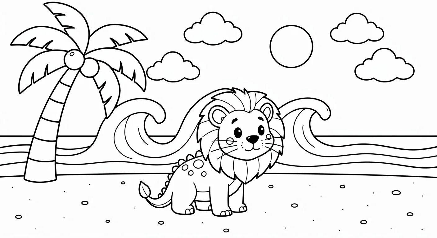 Dessin de Plage à Colorier