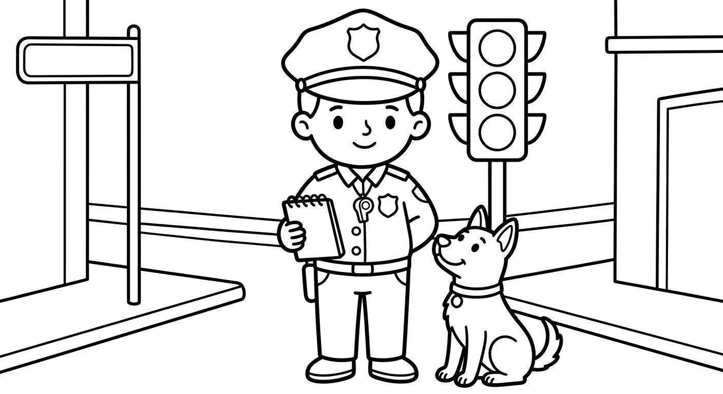 Policeman Coloring Page
