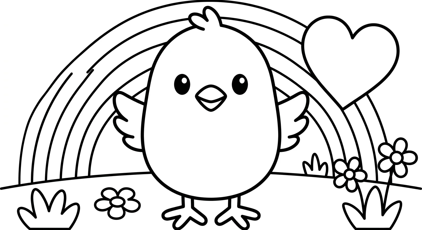 Desenho de Pintinho para Colorir para Crianças de 2 a 5 Anos