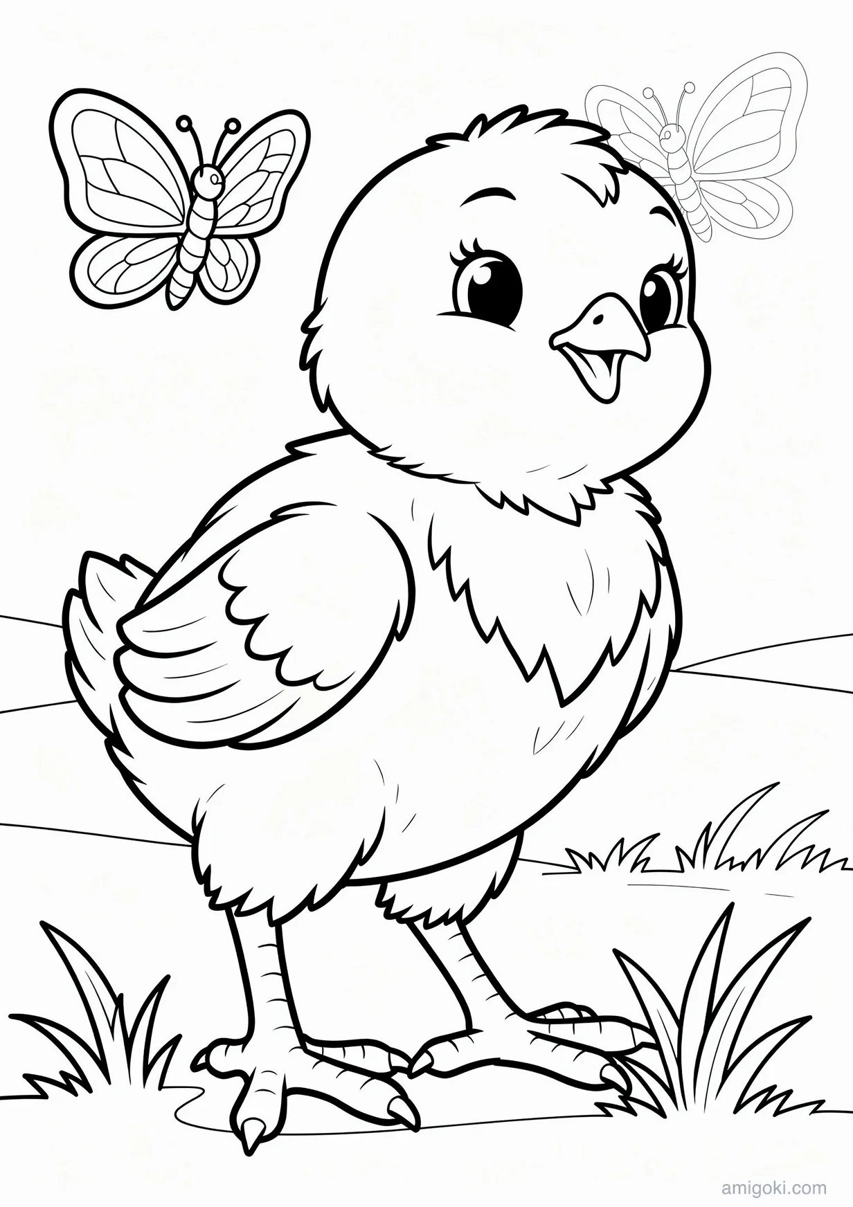 Dibujo de Pollito bebé para Colorear para Mayores de 6 Años