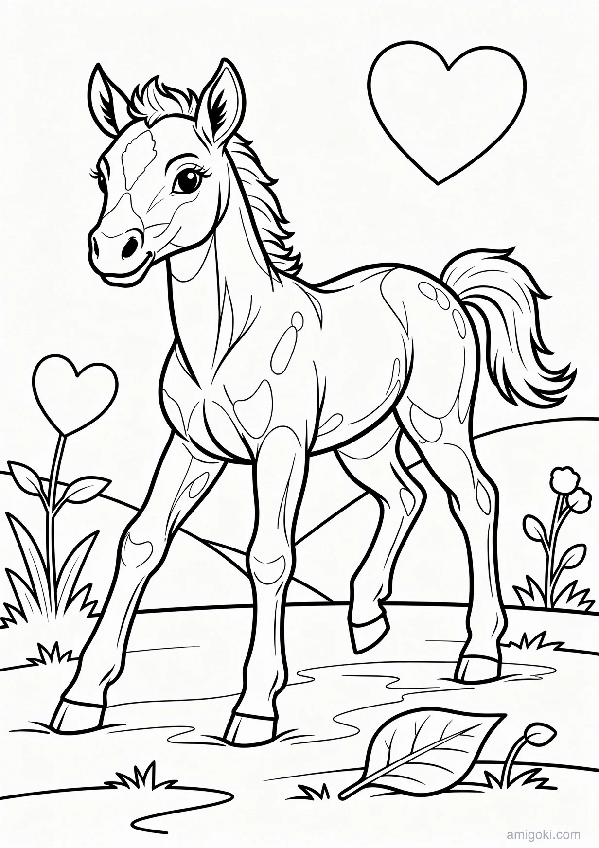 Dibujo de Potro bebé para Colorear para Mayores de 6 Años