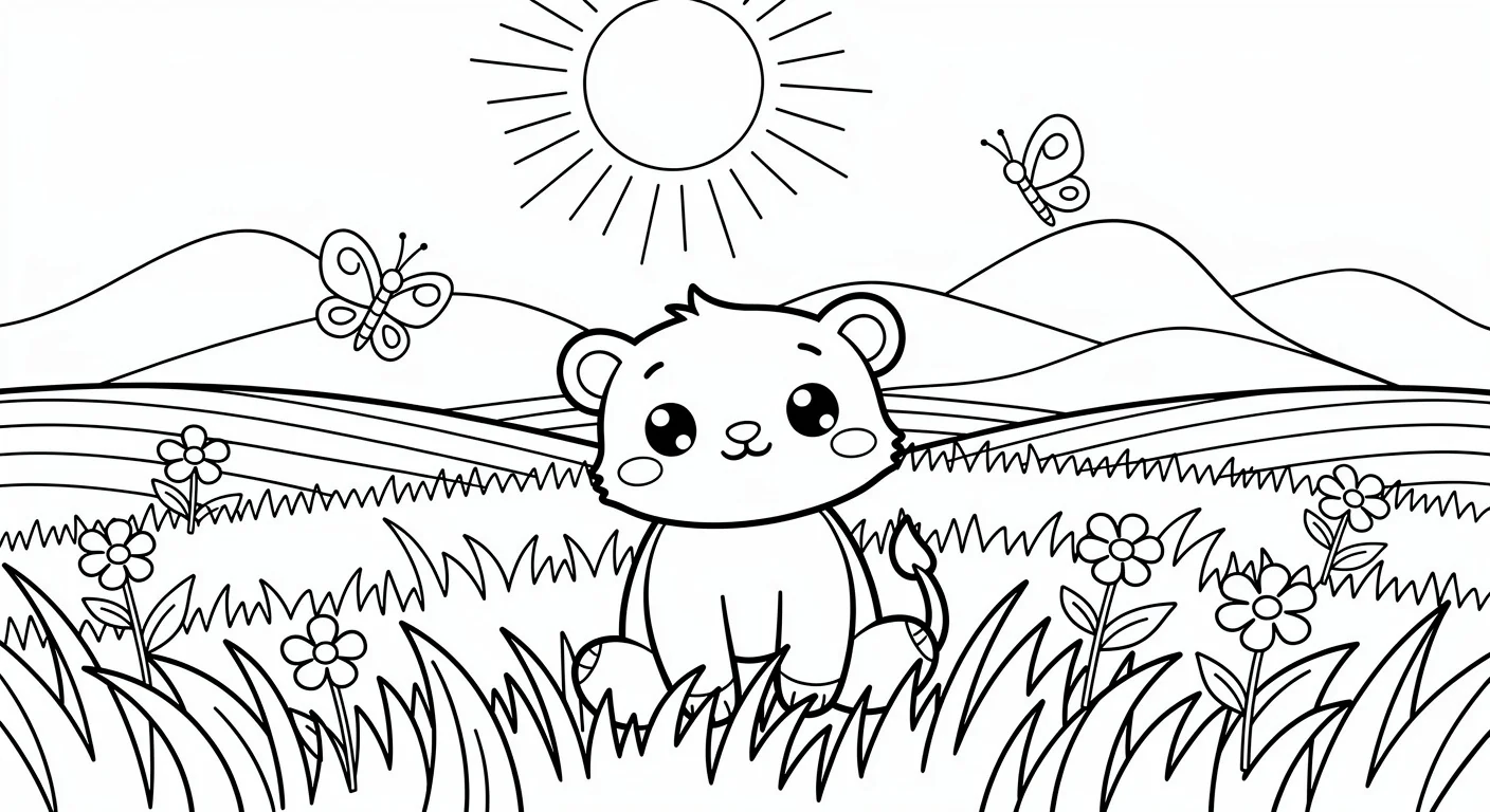 Desenho de Prado para Colorir