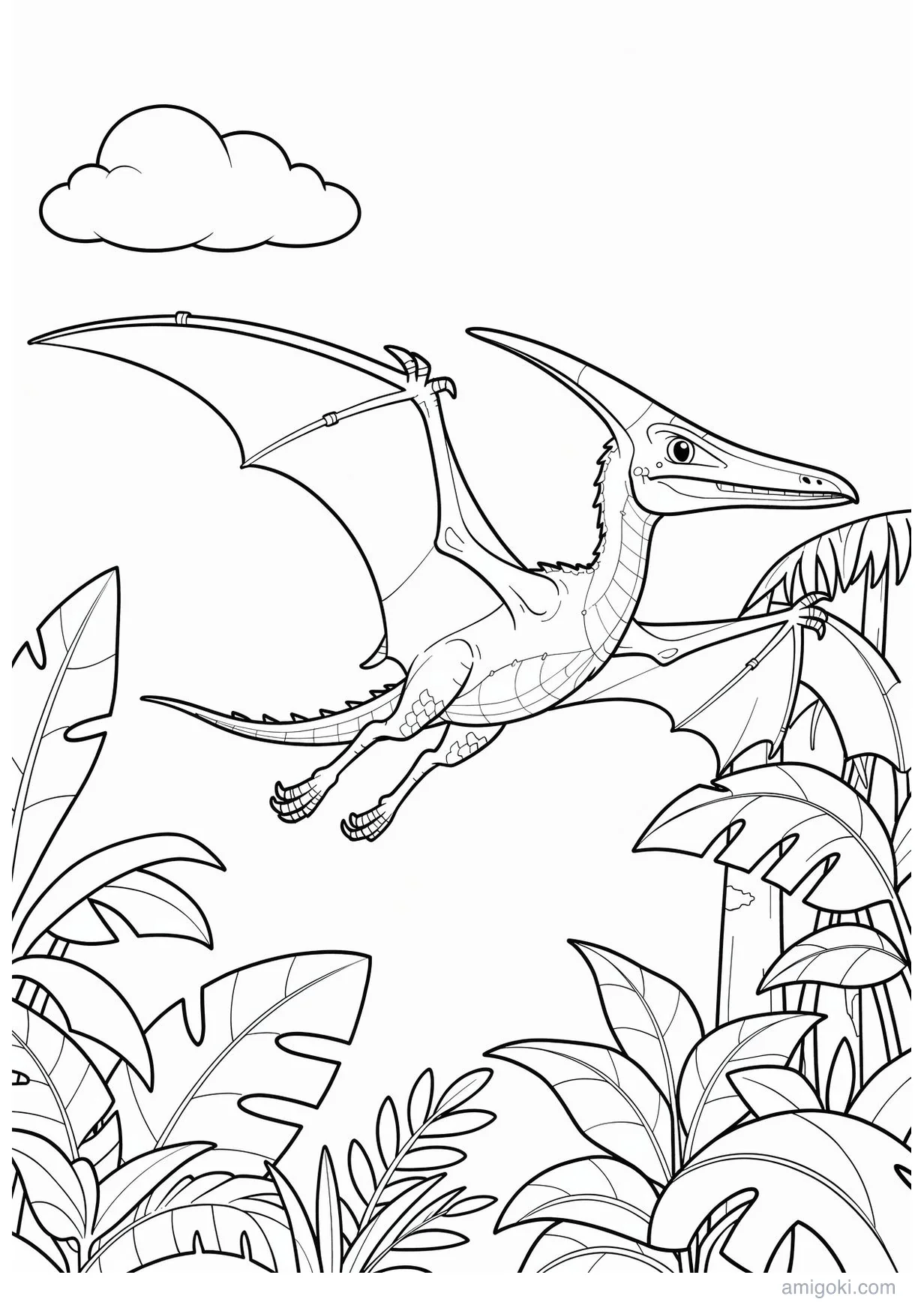 Dibujo de Pteranodon para Colorear para Mayores de 6 Años