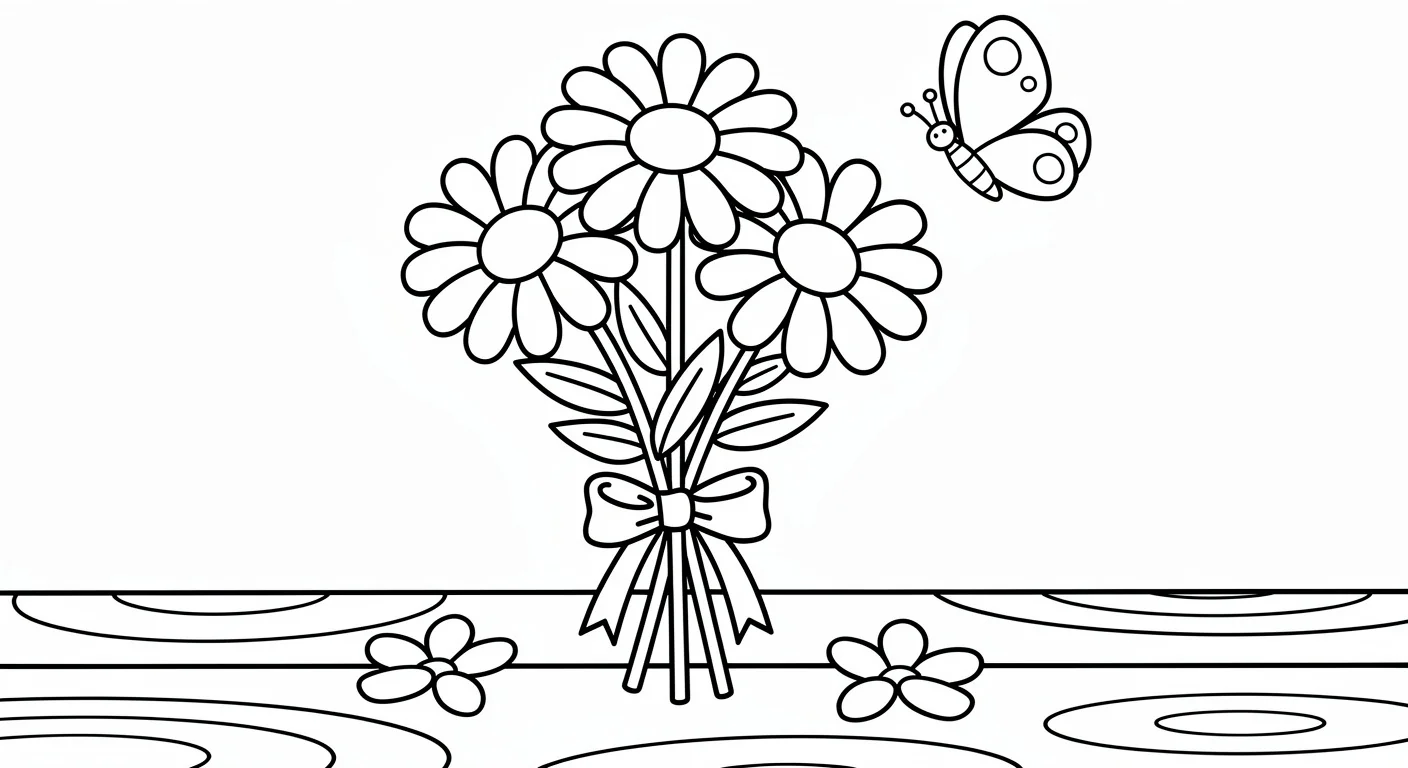 Bunch of daisies Coloring Page