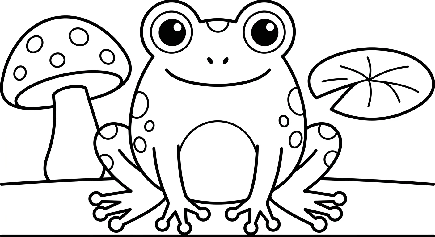 Desenho de Sapo para Colorir para Crianças de 2 a 5 Anos