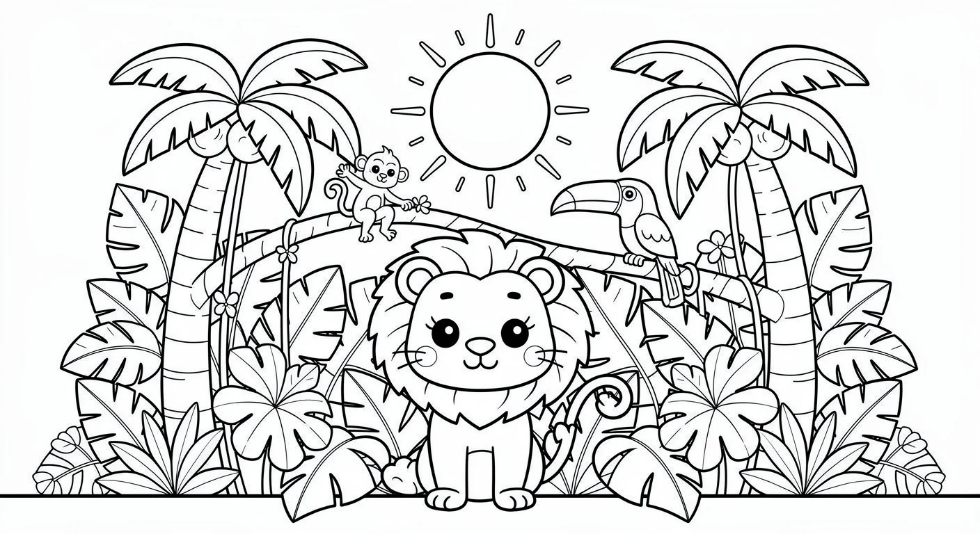 Jungle Coloring Page