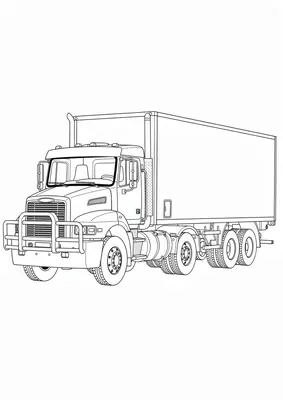 Dibujo de tractomula para colorear gratis, imprimible en PDF para niños pequeños