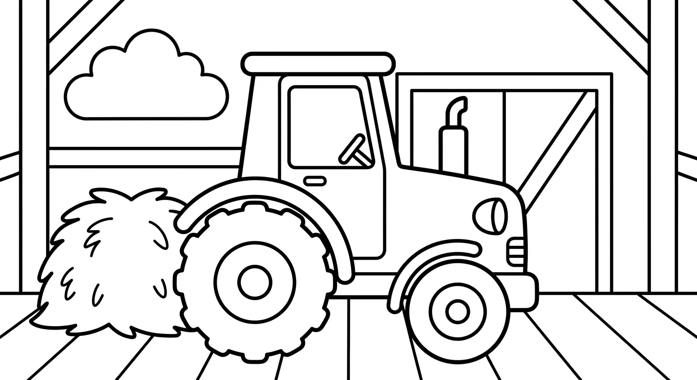 Dibujo de Tractor para Colorear para Niños de 2 a 5 Años